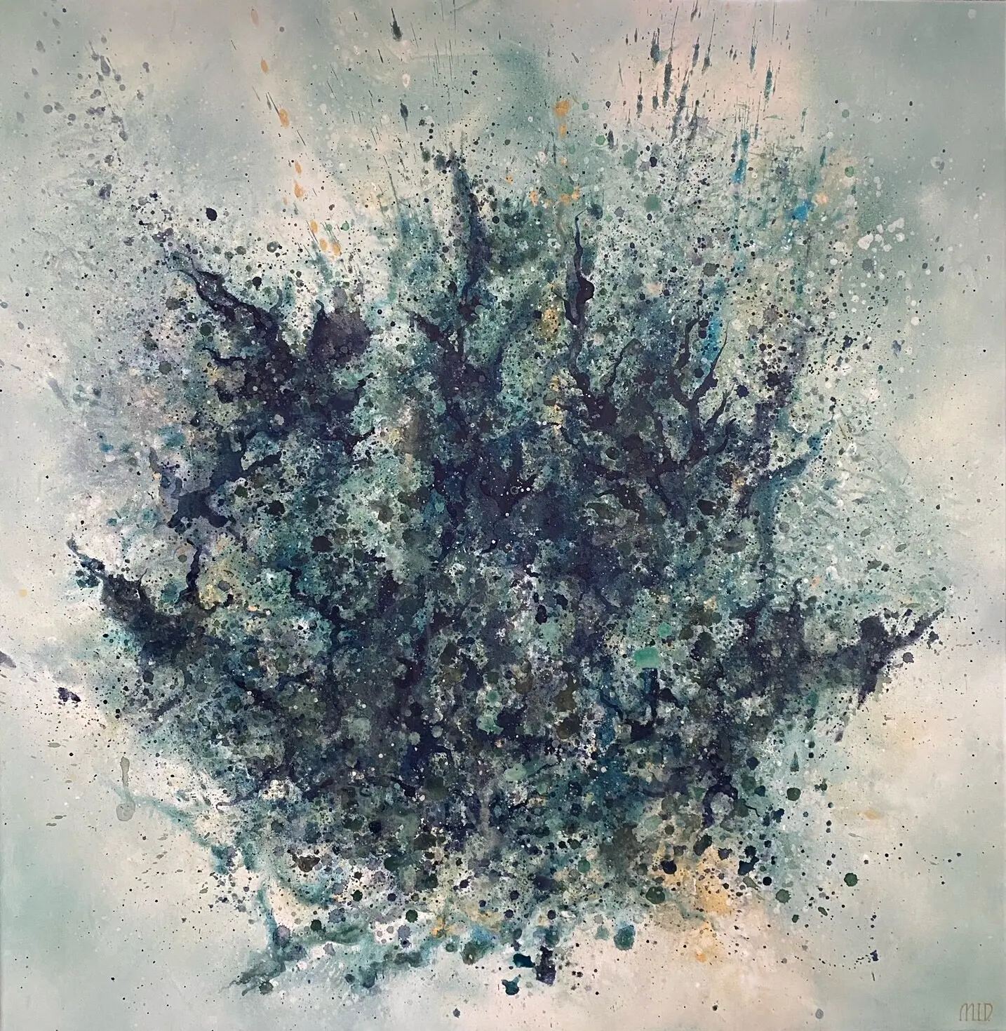 Akrylmålning Splash of Blue av Malin Isberg Dammgård