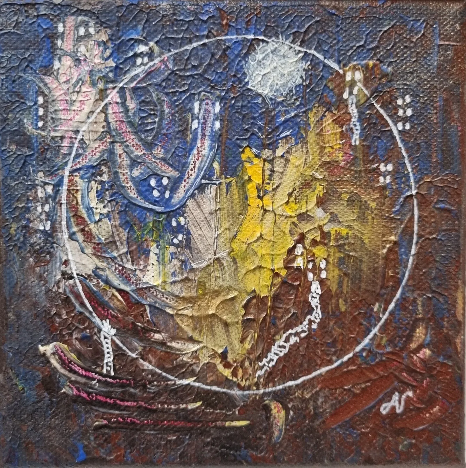 Akrylmålning Fullmåne 2 av Anette Vester