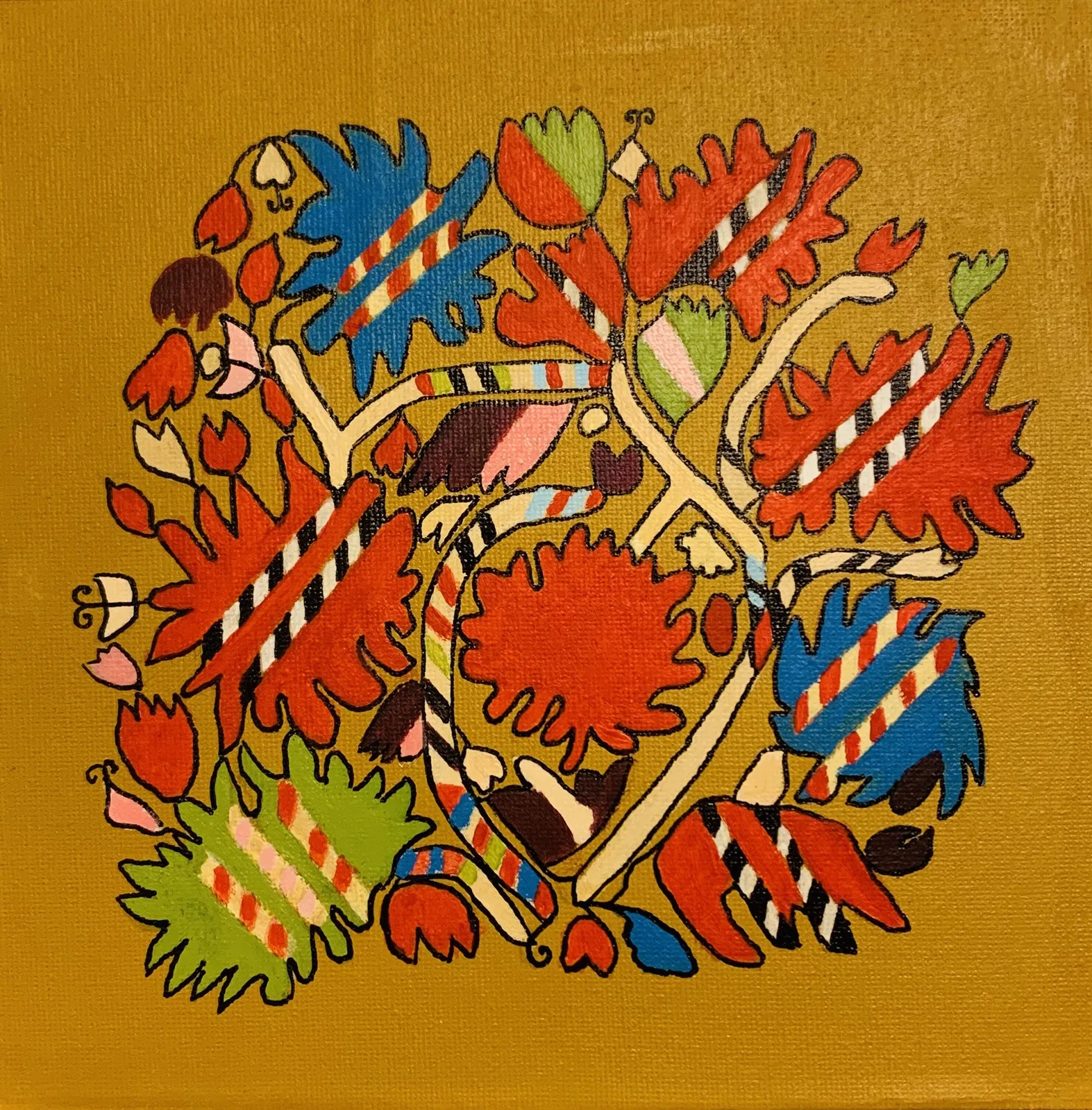 Akrylmålning "Monster" 5 av Julia Basmadjieva - Sundin