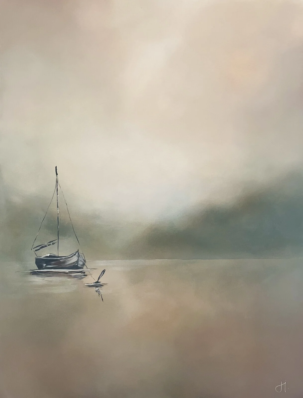 Akrylmålning Paus av Jenny Jonesjö