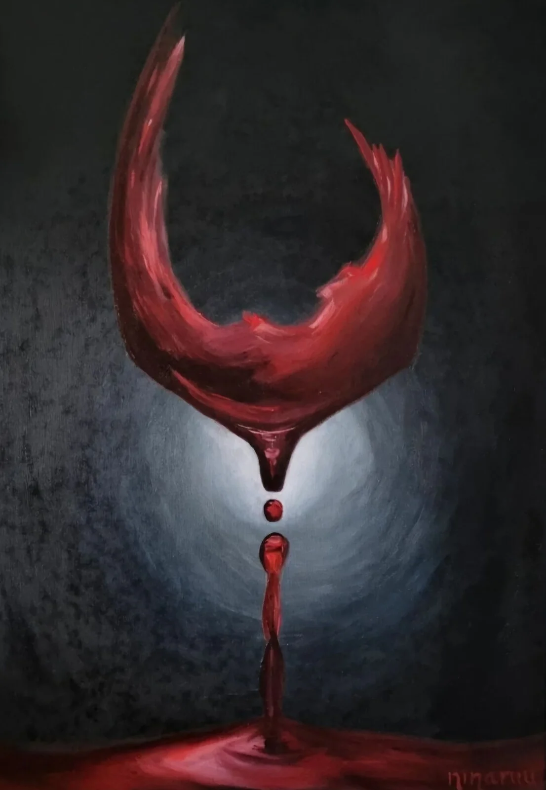 Oljemålning Wine av Nina Ruzic