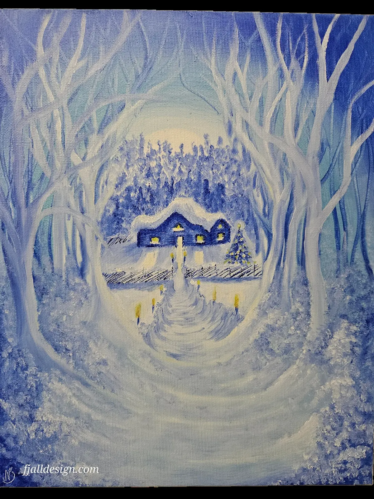 Oljemålning Blue moments av Nina Söderström