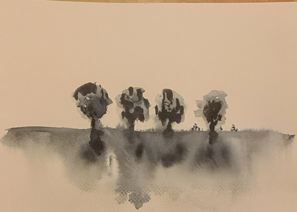 Akvarell Cykeltur av Mårten Strömberg