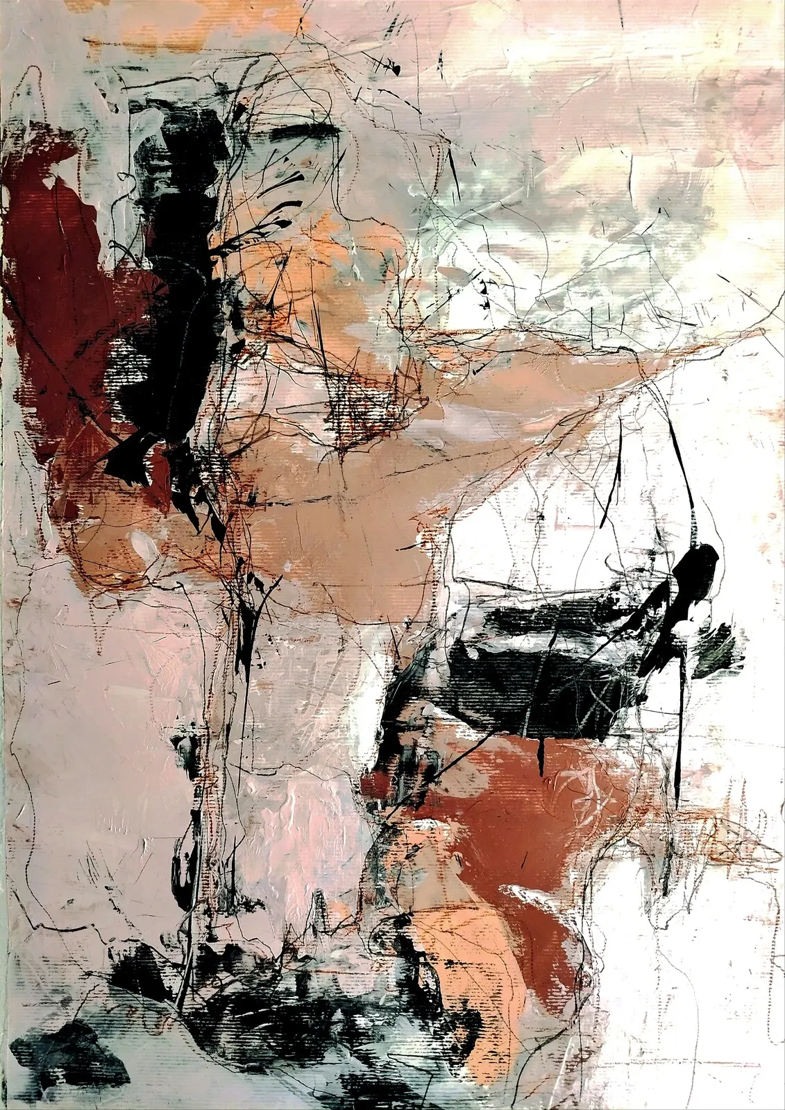 Akrylmålning Abstract tavla "Calm Cascade" av SELDA A
