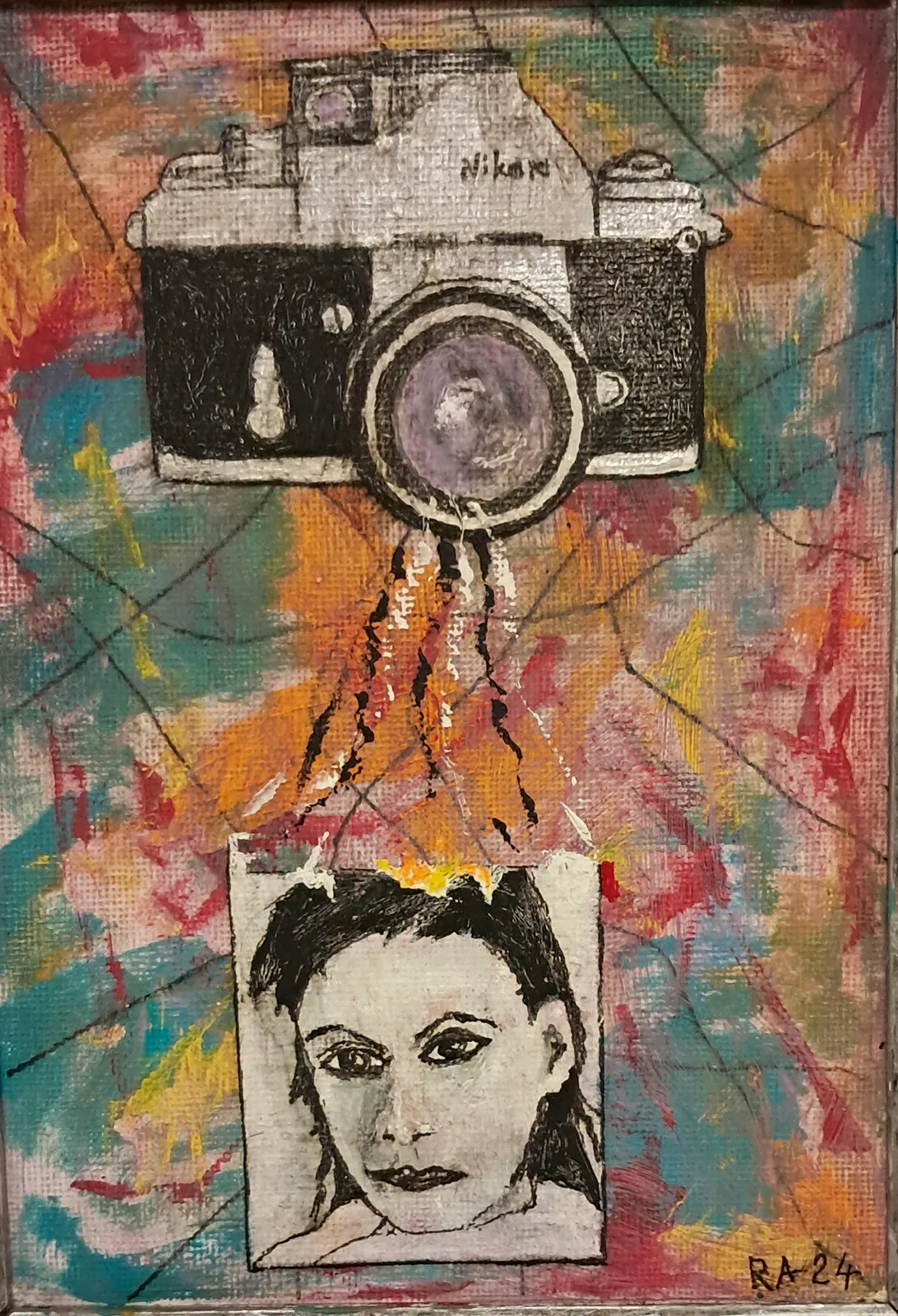 Akrylmålning Magic Camera II av Roland Adolfsson