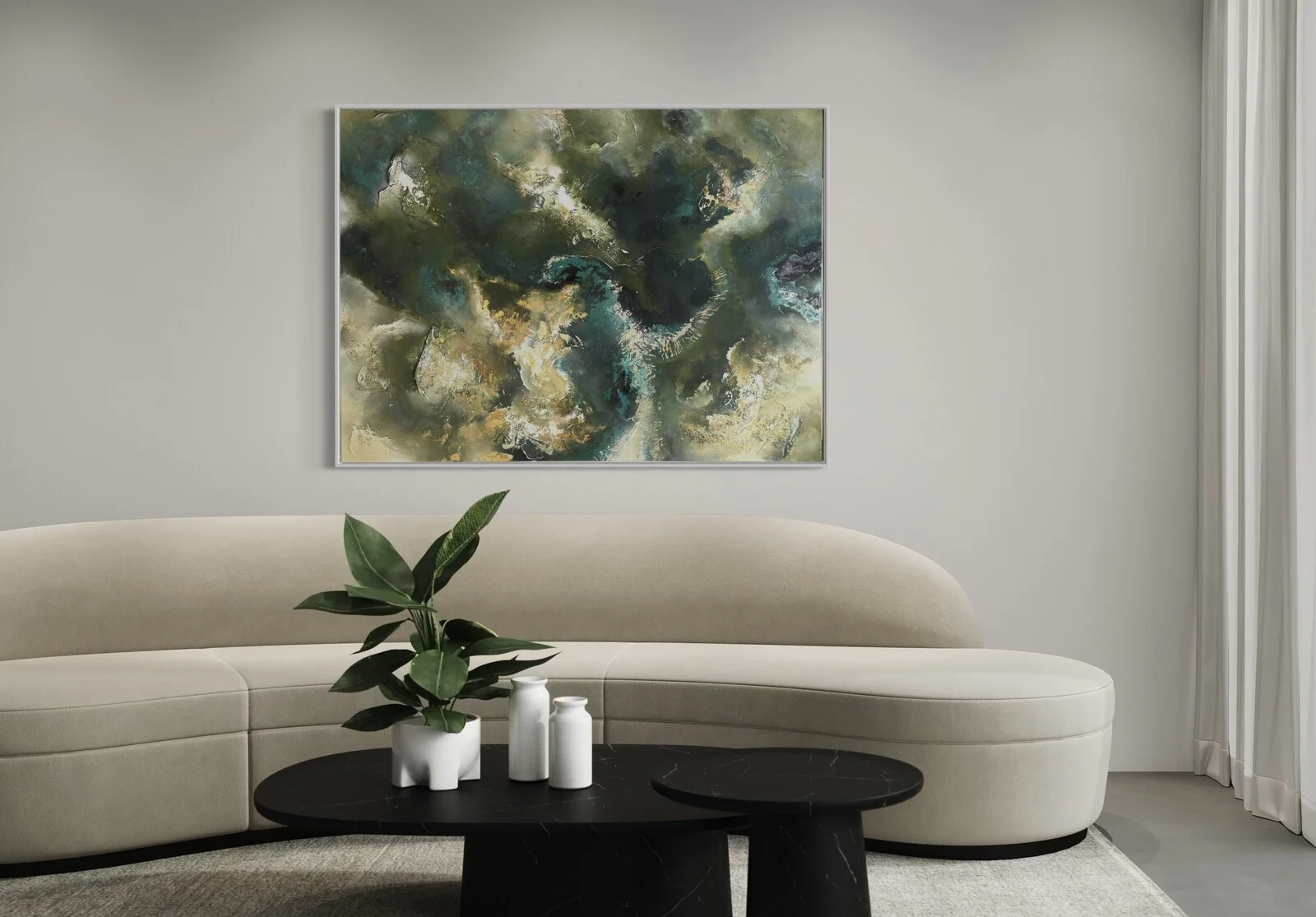 Akrylmålning Green elk av Patrik Sikon