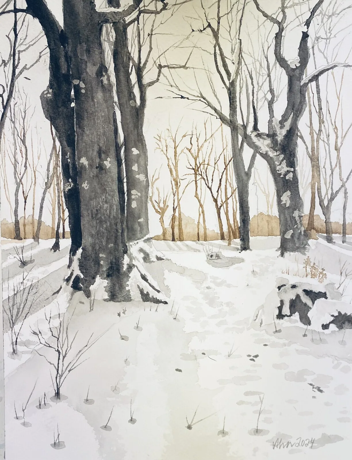 Akvarell Vintervy av Göran von Ahn