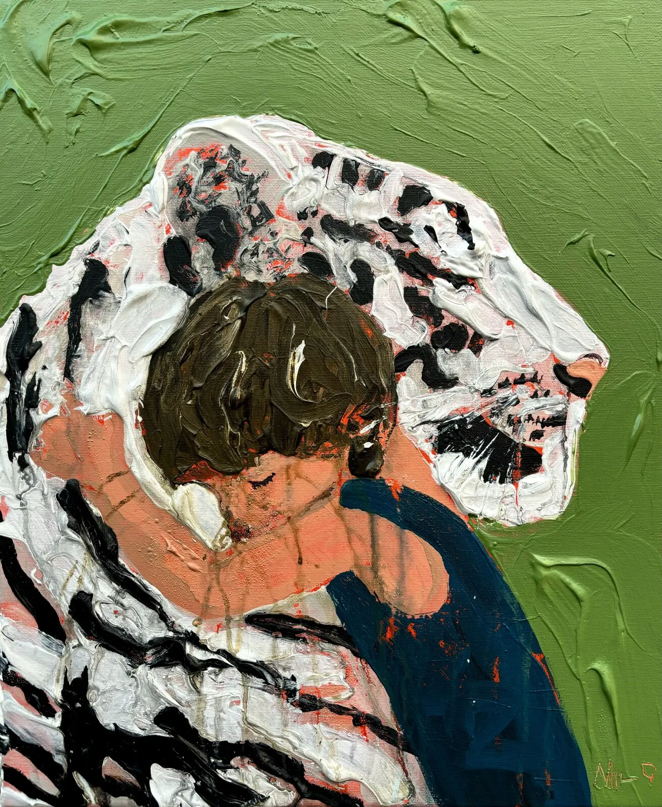 Akrylmålning Det vi gör i livet ekar i evigheten av Milo