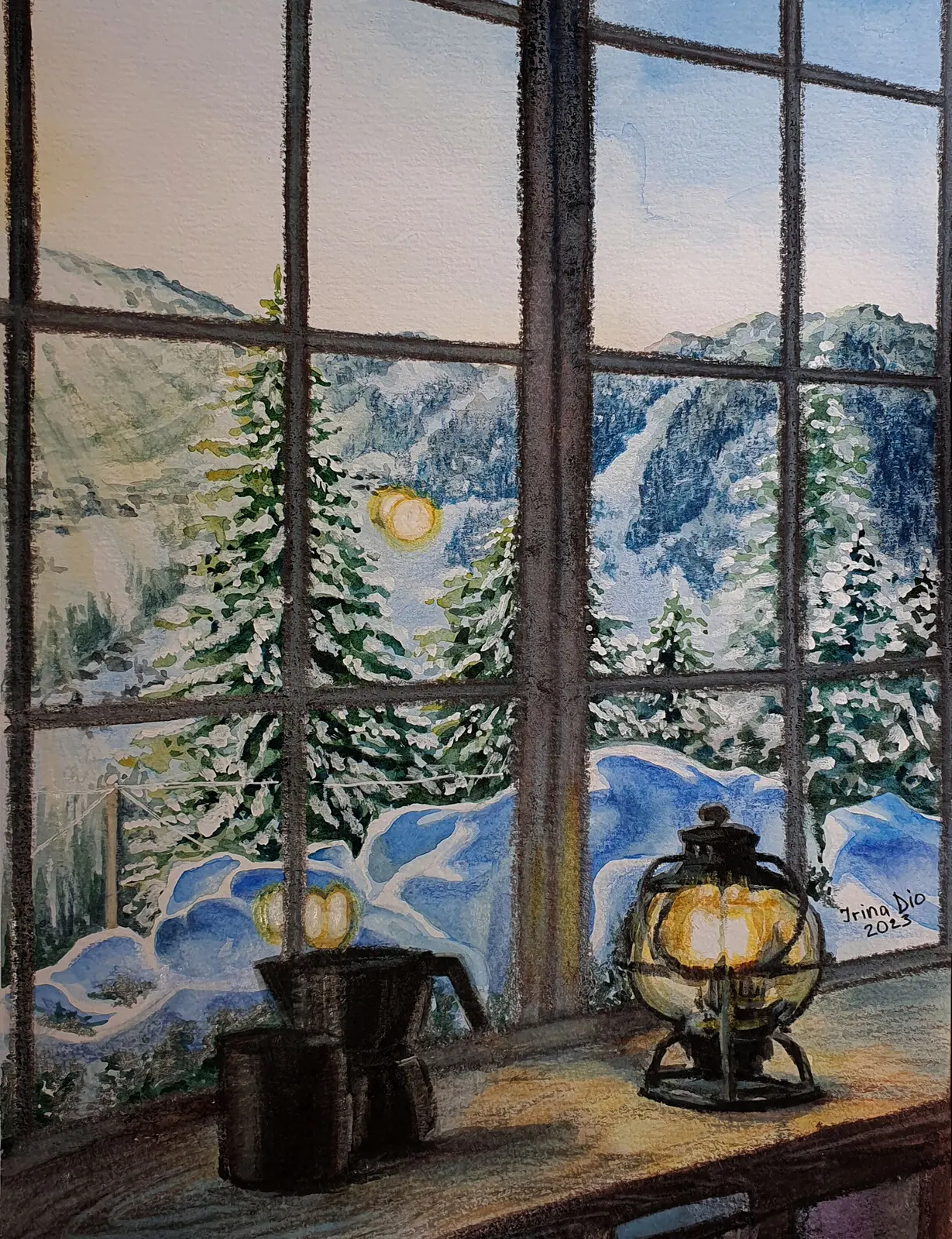 Akvarell Chalet av Iryna Denysenko