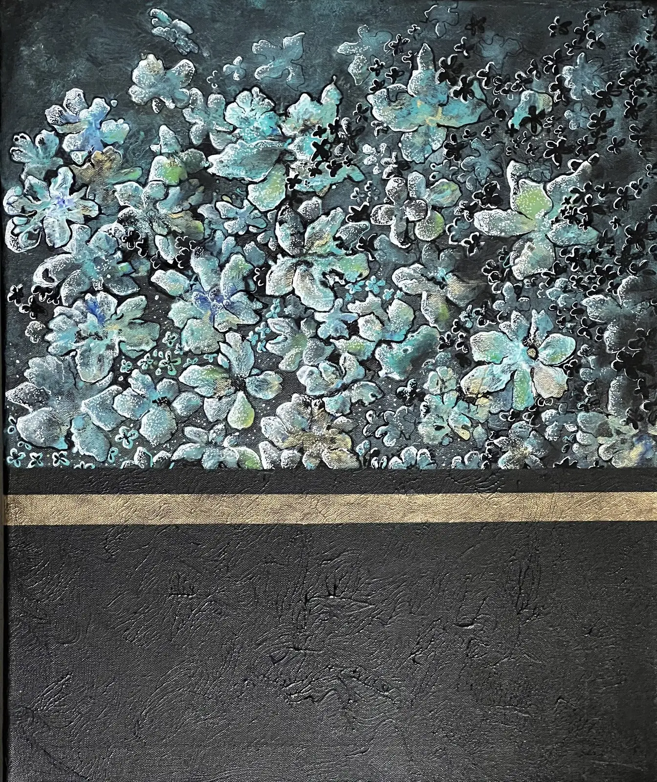 Akrylmålning DeepFlowers av Monique Rydberg