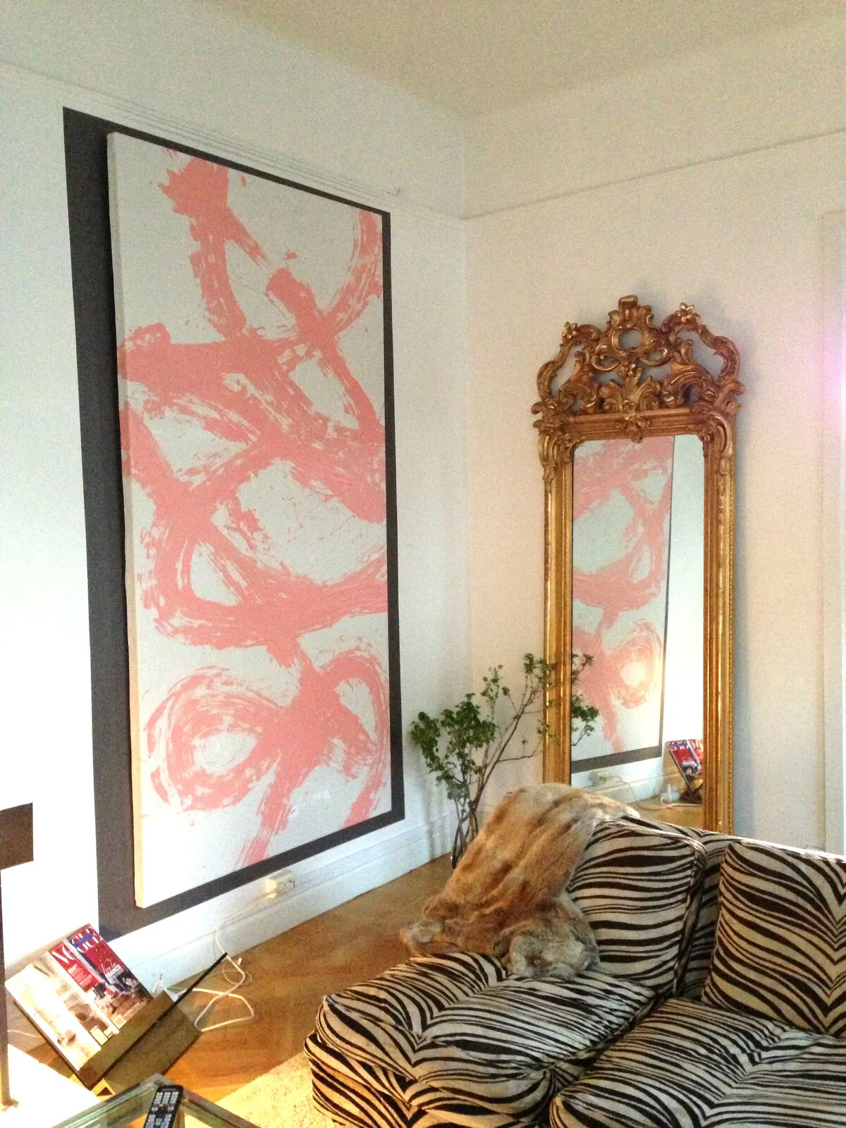 Oljemålning Pink scribble av Anders Kumlien