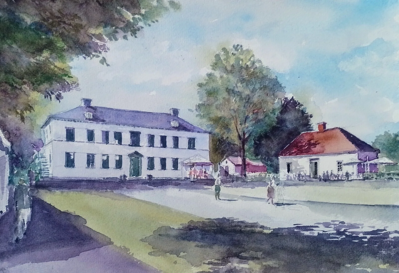 Akvarell Råda Säteri av Jugoslav Pavic