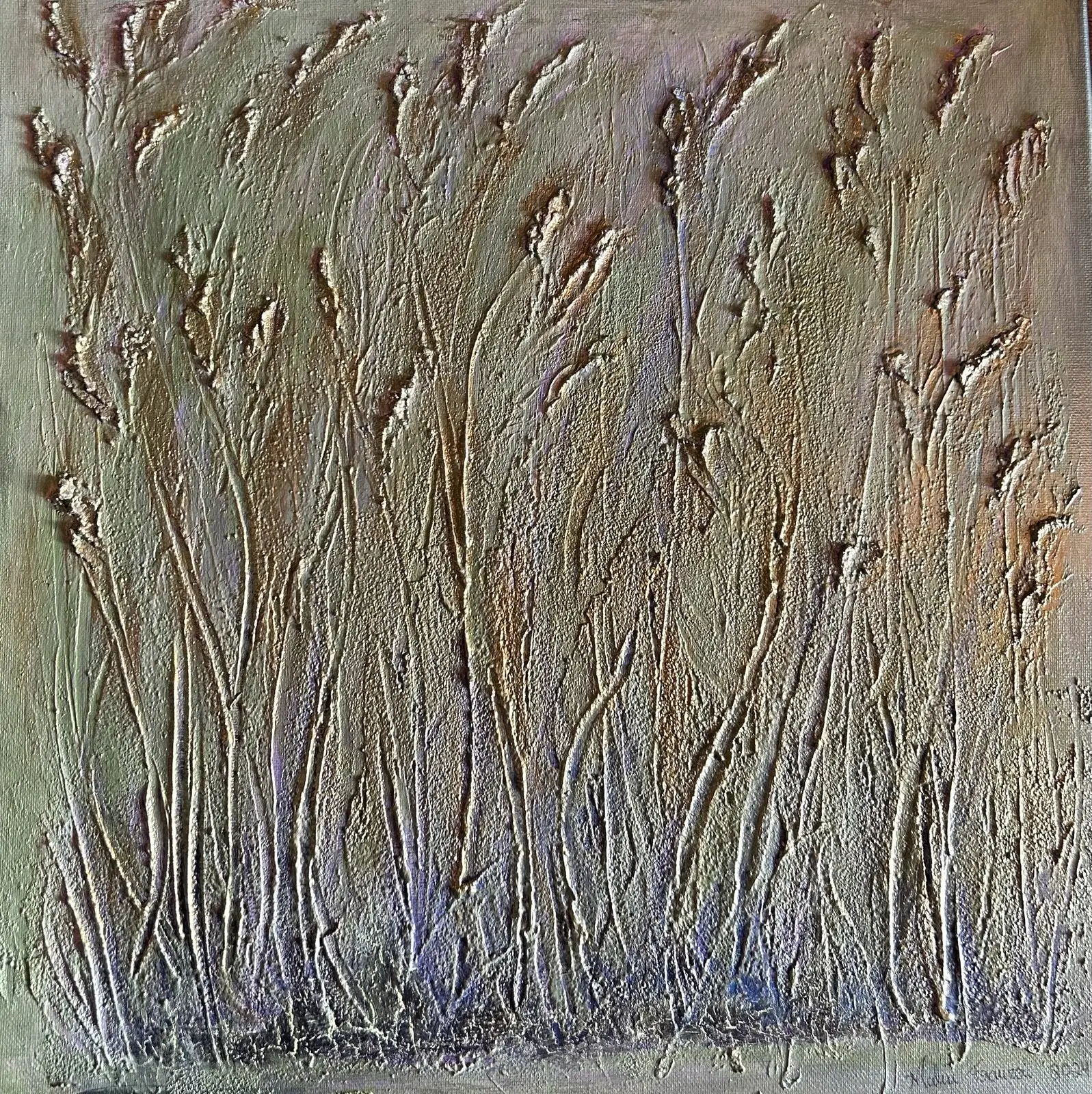 Akrylmålning Golden nature av Malin Franzen