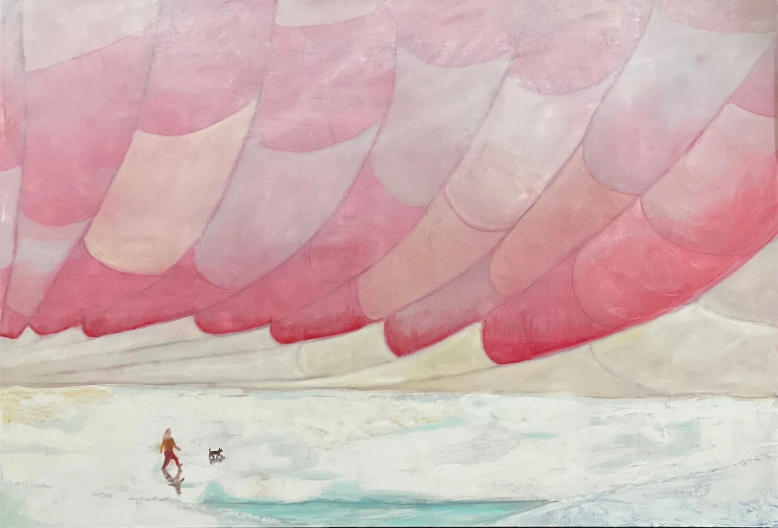 Oljemålning Promenad på vårisen. av Camilla Wolgers