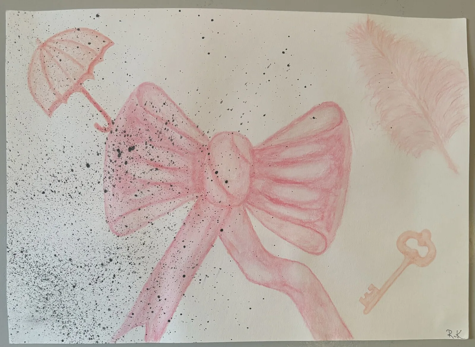 Akvarell Pink imperfection av Rebecka Kring