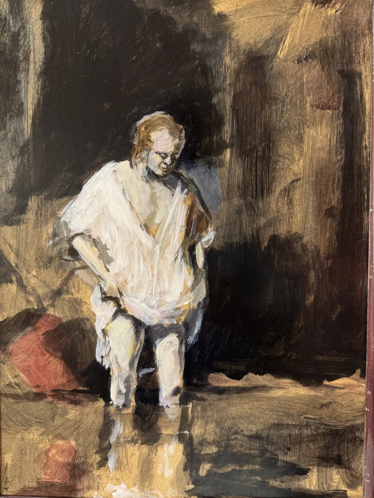 Oljemålning Badet (e. Rembrandt). av Per Kornhall