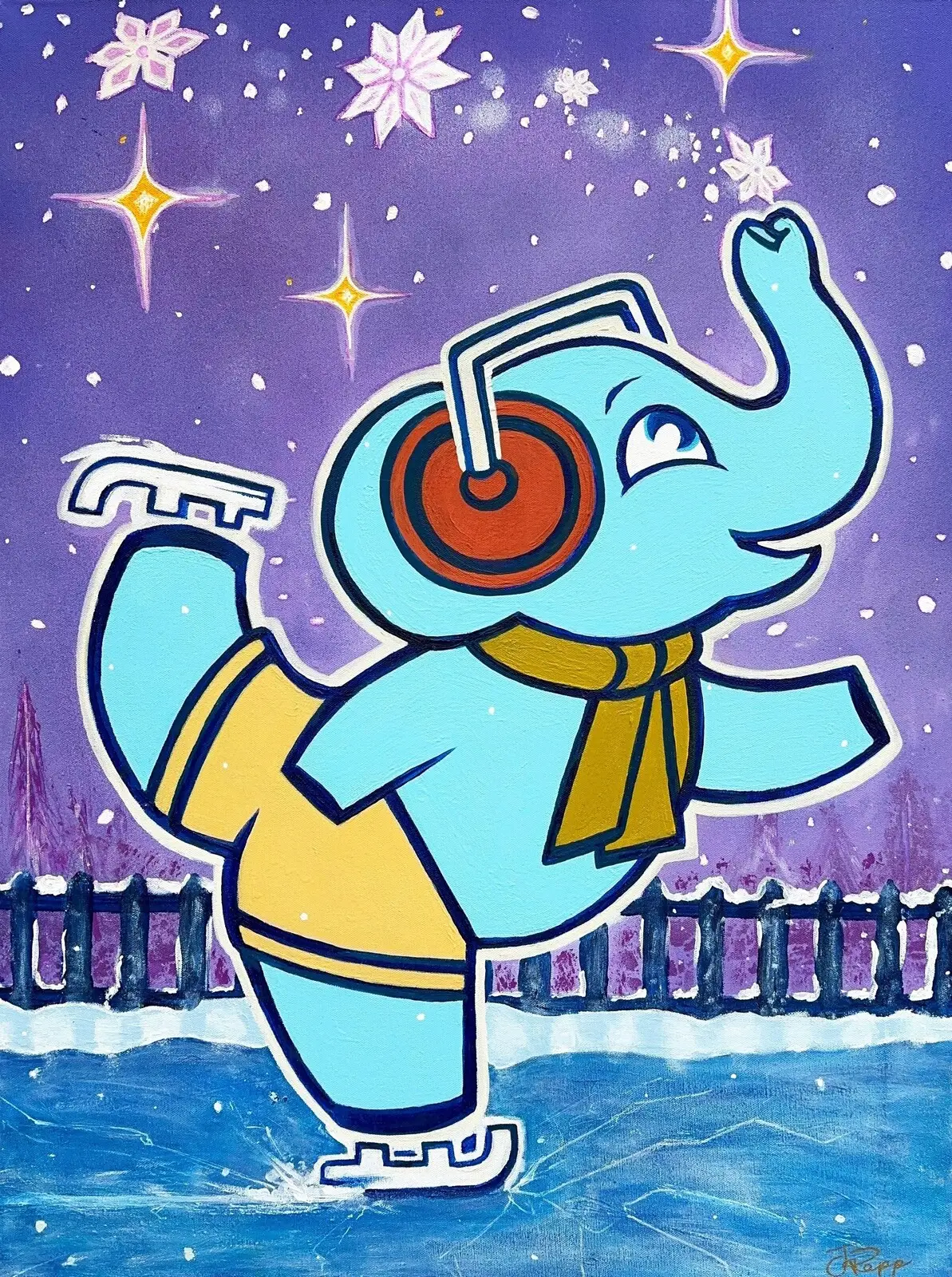 Akrylmålning Winter Ice Skater av Vesano Design