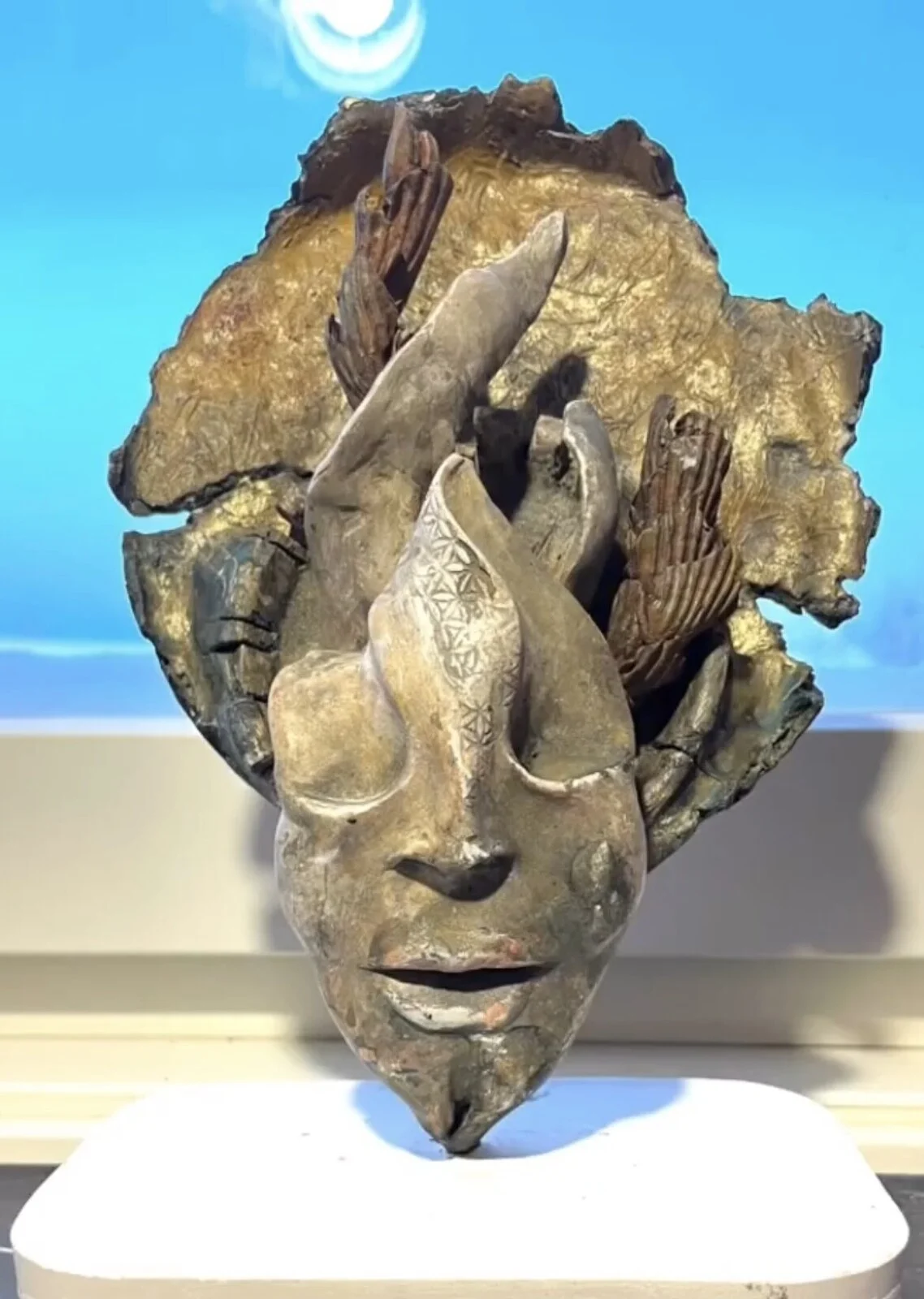 Skulptur Blind och glorifierad av Lelle. E. Svensson