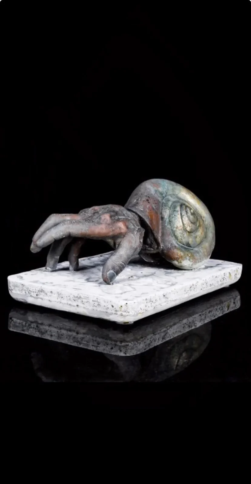 Skulptur Ut ur ditt skal av Lelle. E. Svensson