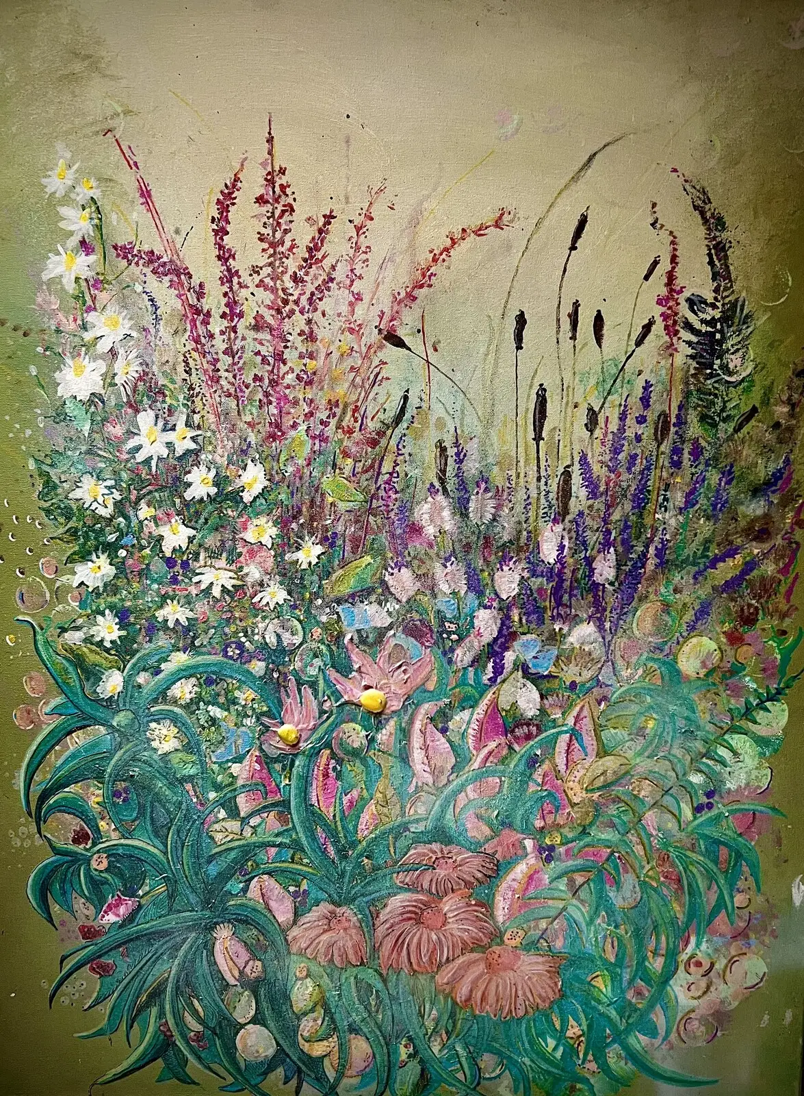 Akrylmålning Sommarblommor av Christer Kvant