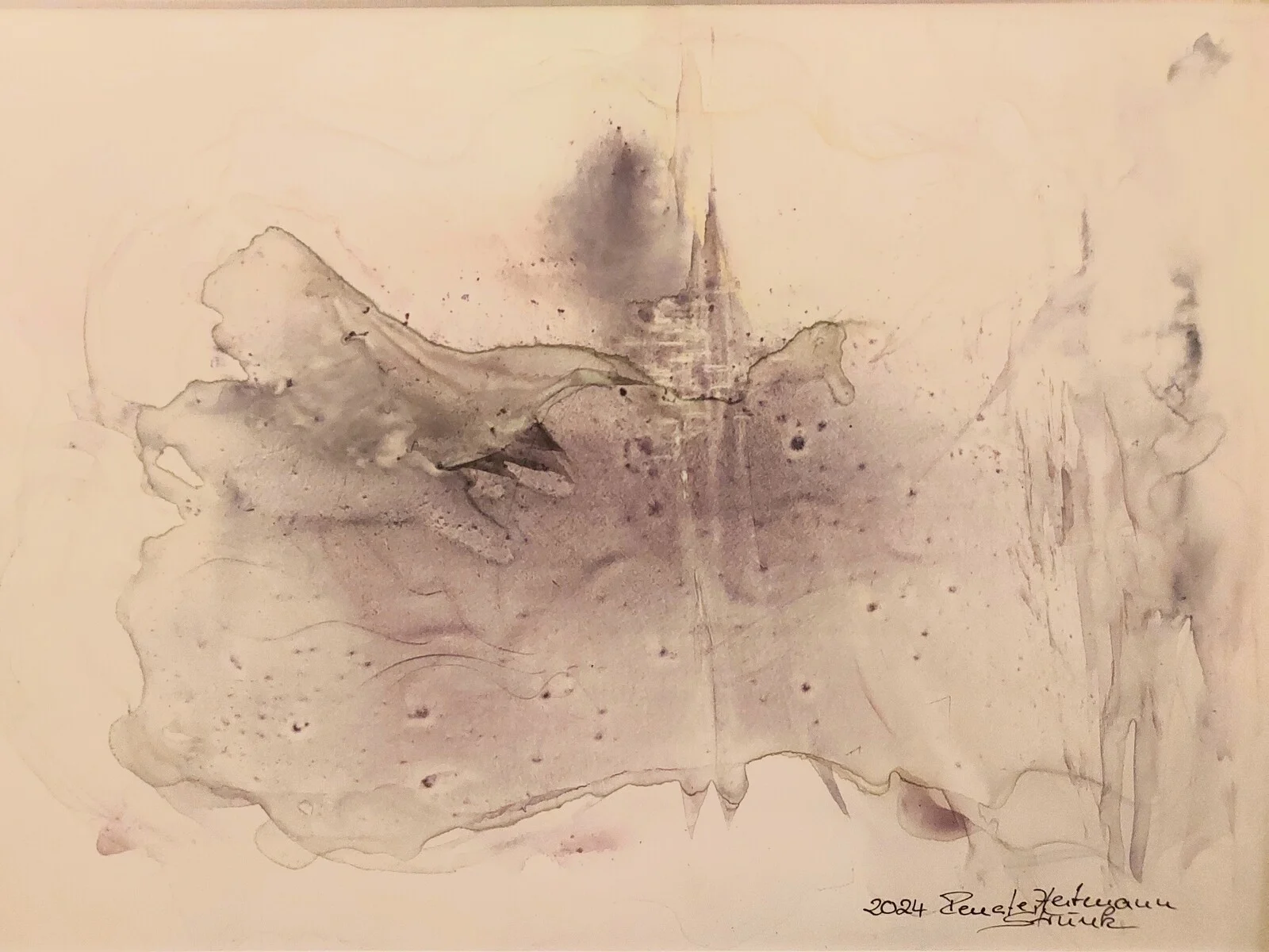 Akvarell -THE LONELY CASTLE- av Renate/- Nate/-nati Strunk-Heitmann