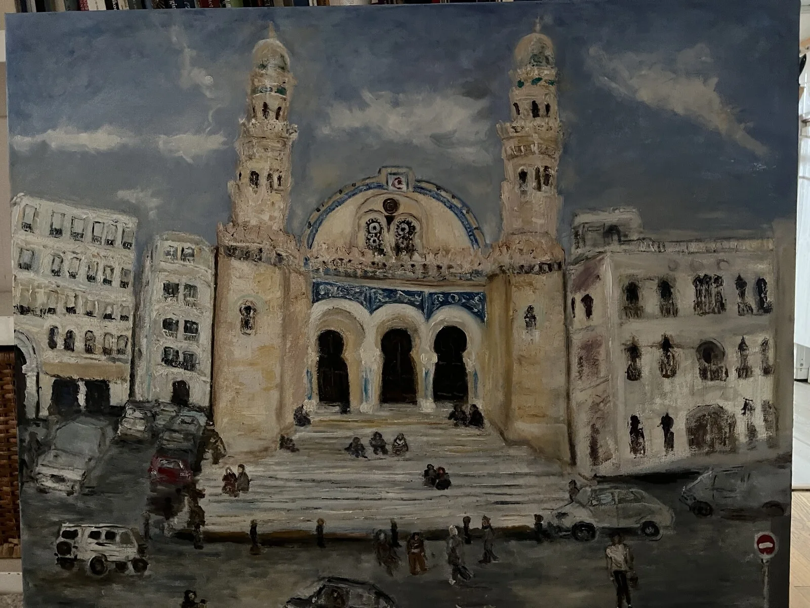 Oljemålning Ketchaoua moske i Alger av Zaia Kazi Tani