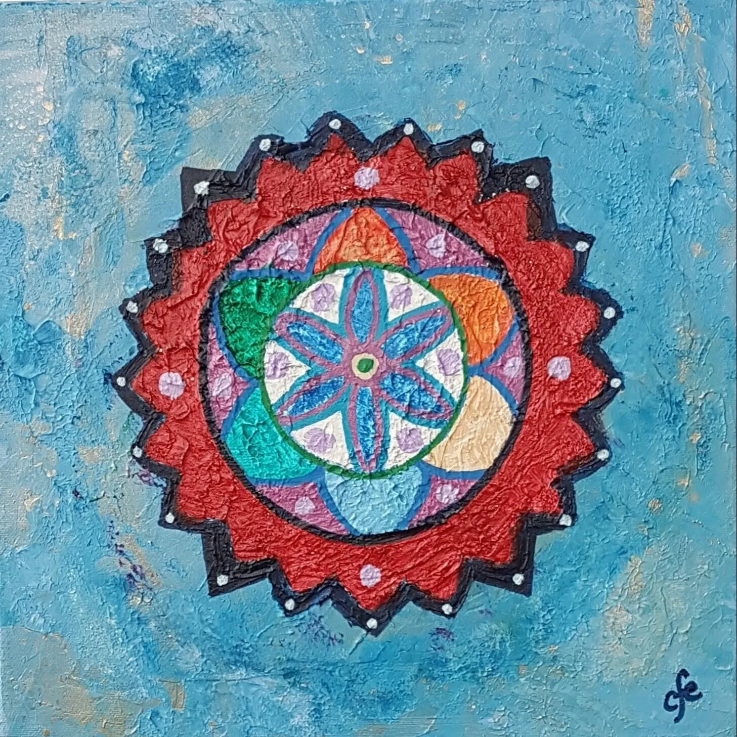 Akrylmålning Livets hjul, 2 av Christine Foss Eriksson