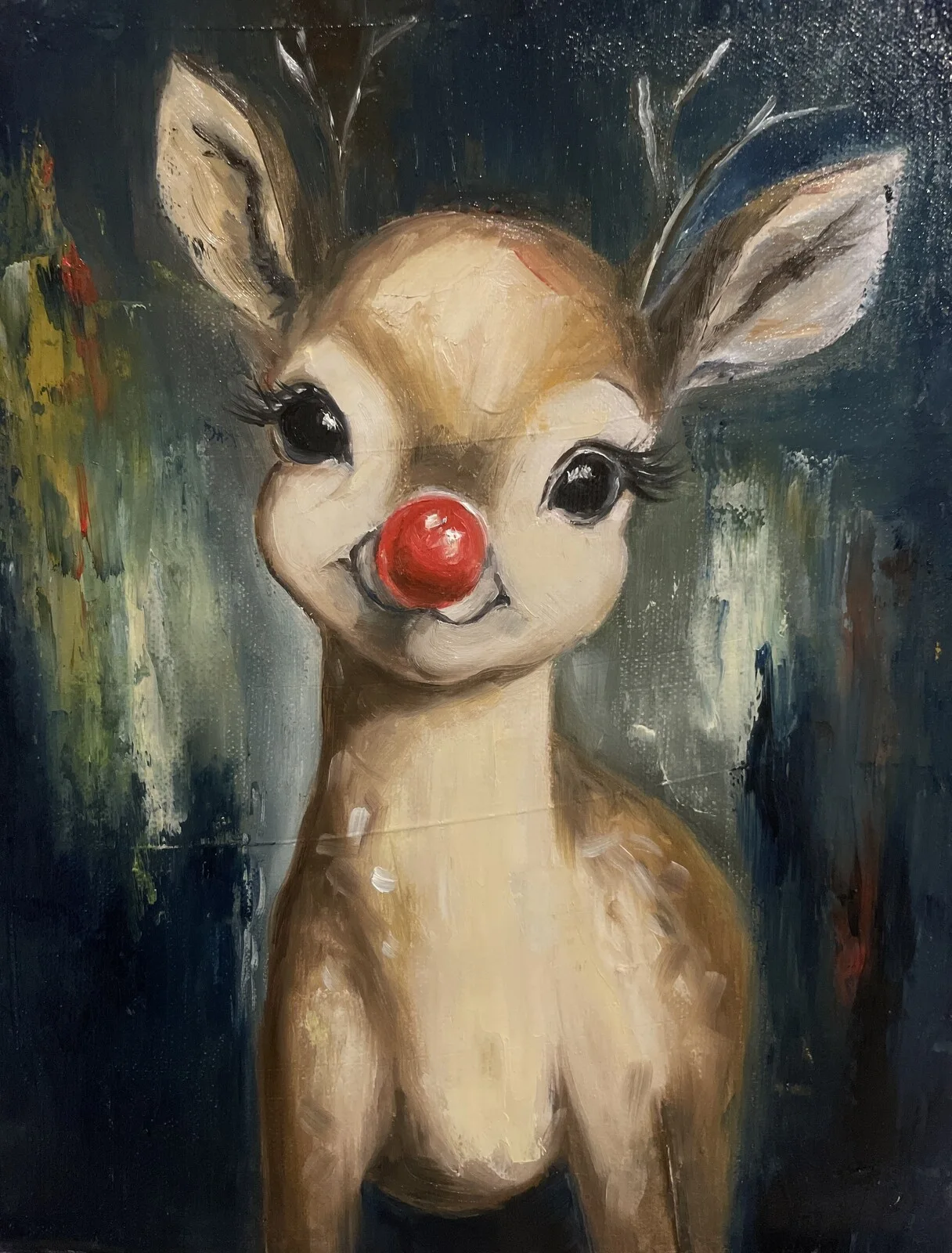 Oljemålning Rudolph’s nose! av Ideh Alikhani
