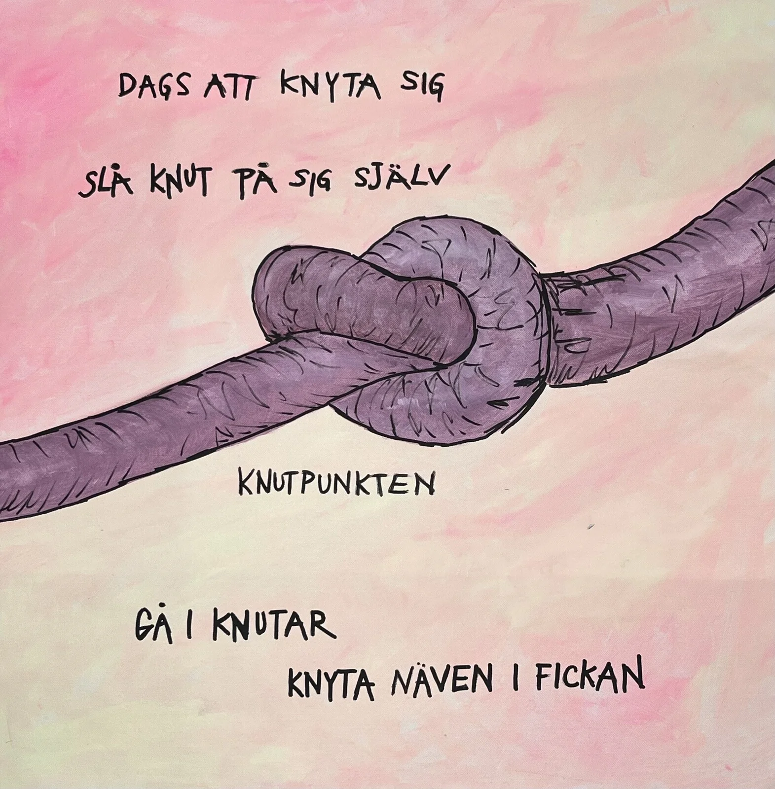 Akrylmålning KNUTEN av Annika Vretinger