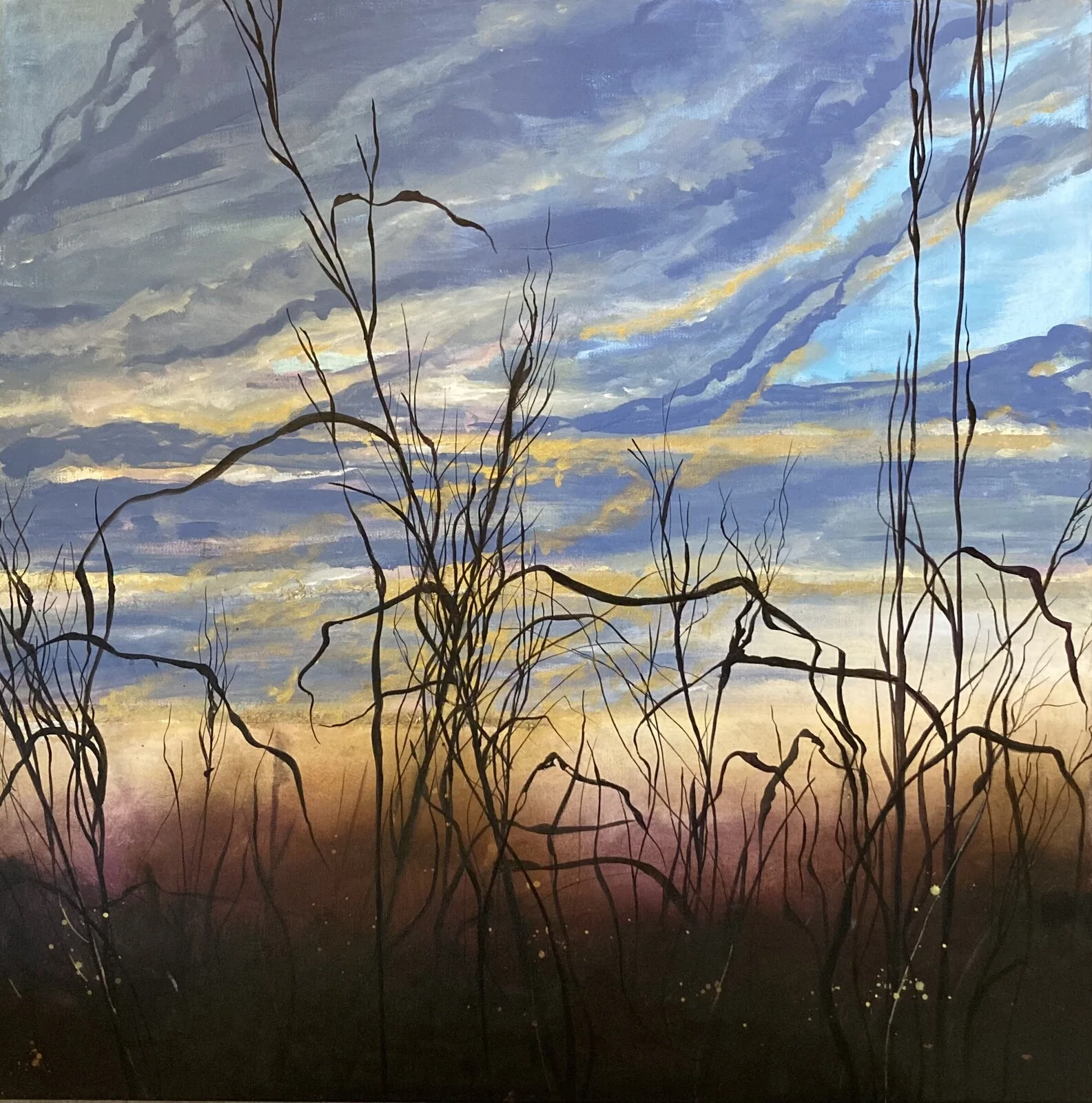 Akrylmålning Om kvällen av Ann Forsberg Jonasson