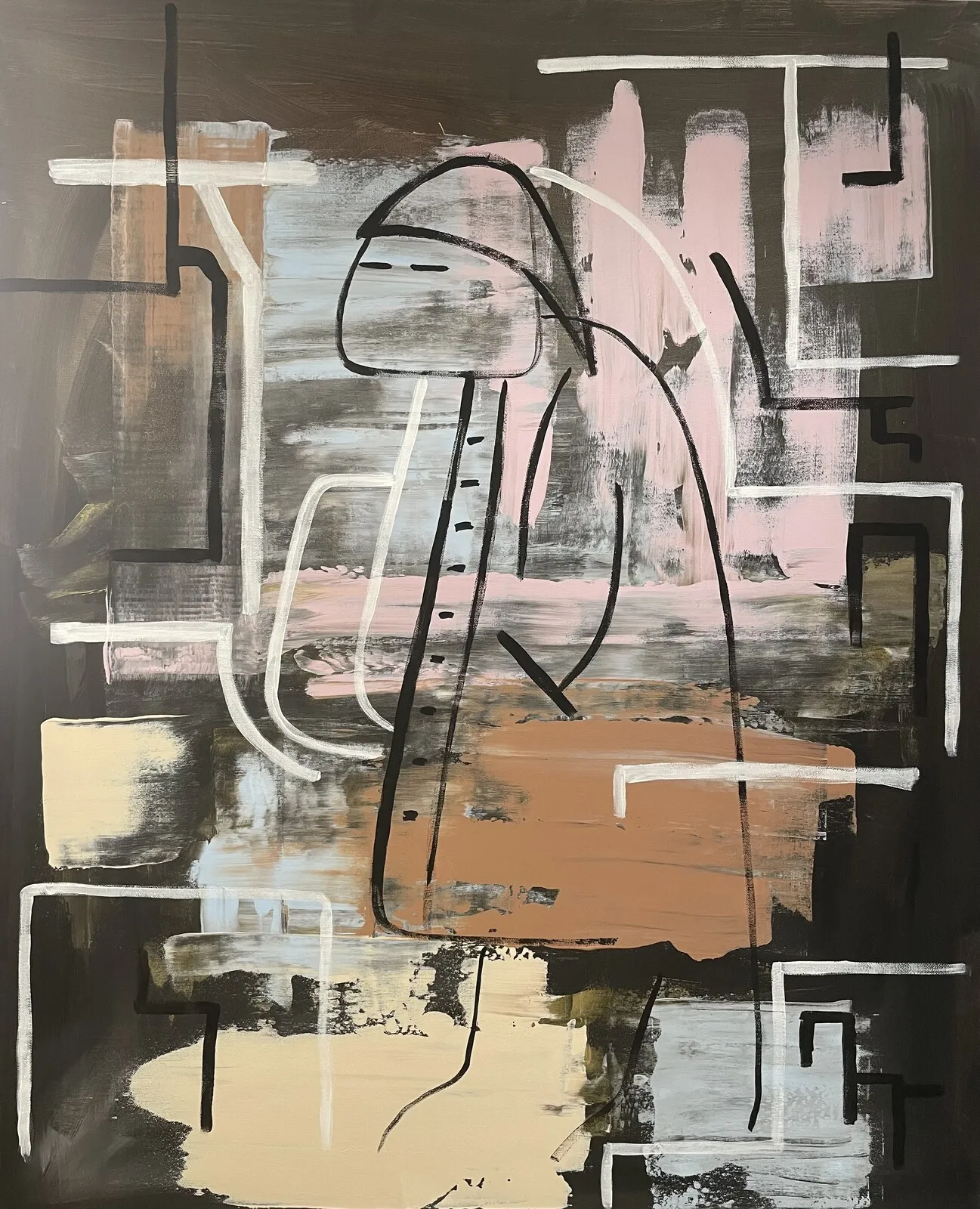 Akrylmålning Väntar på bussen av Kati Repo