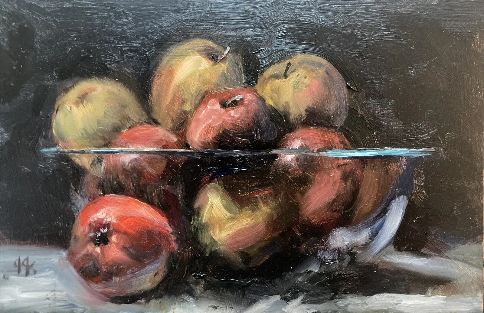Oljemålning Apples, red av Joe Jersak