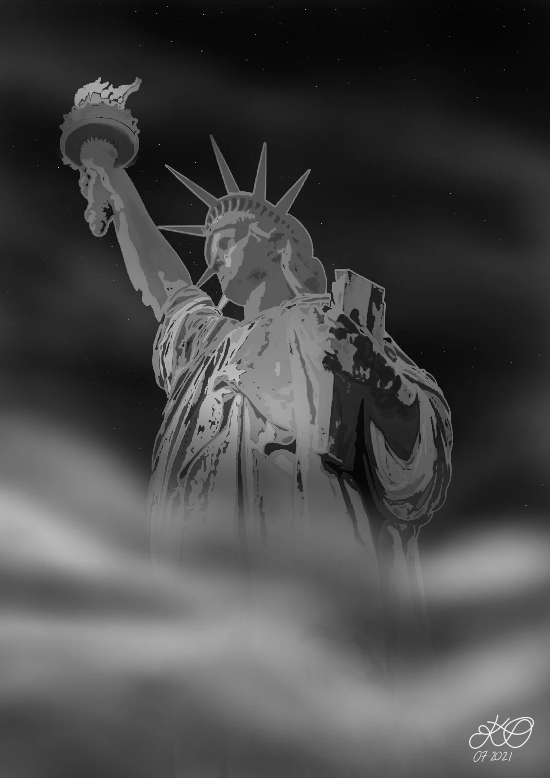 Lady Liberty B&W av Kattis Olofsson