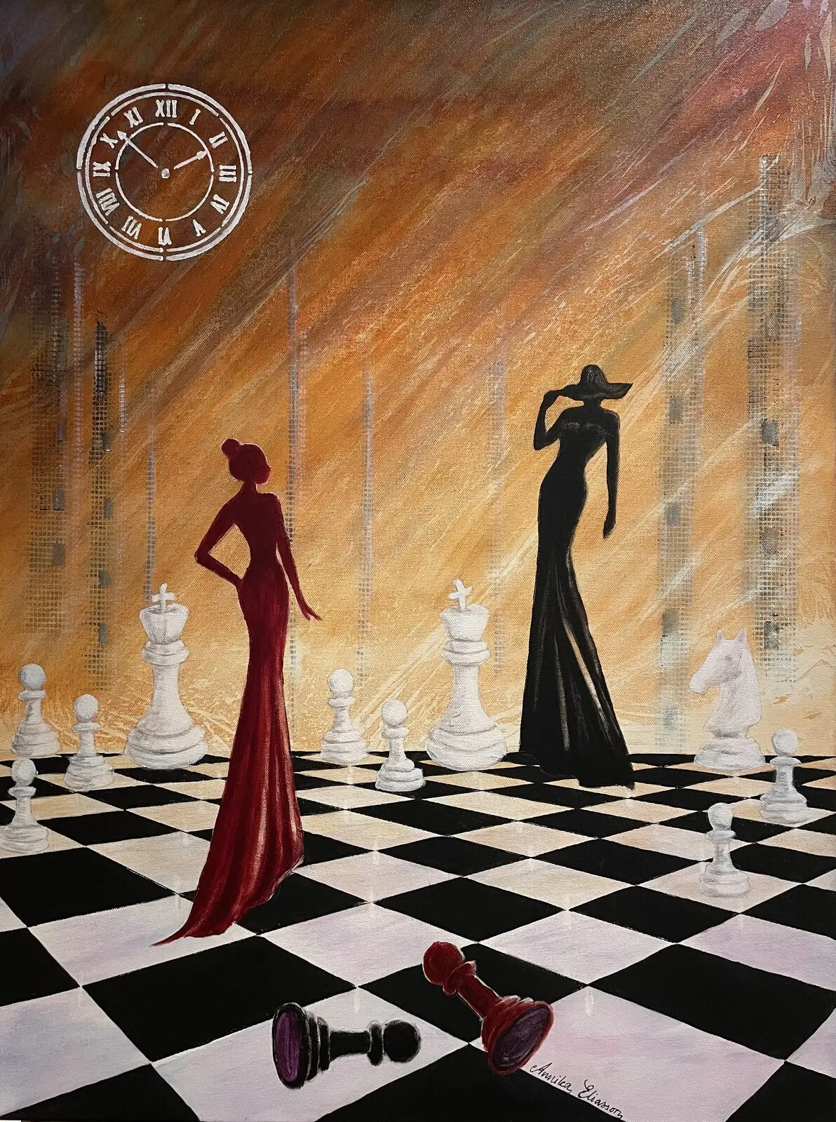 Akrylmålning Elegant strategi av Annika Eliasson