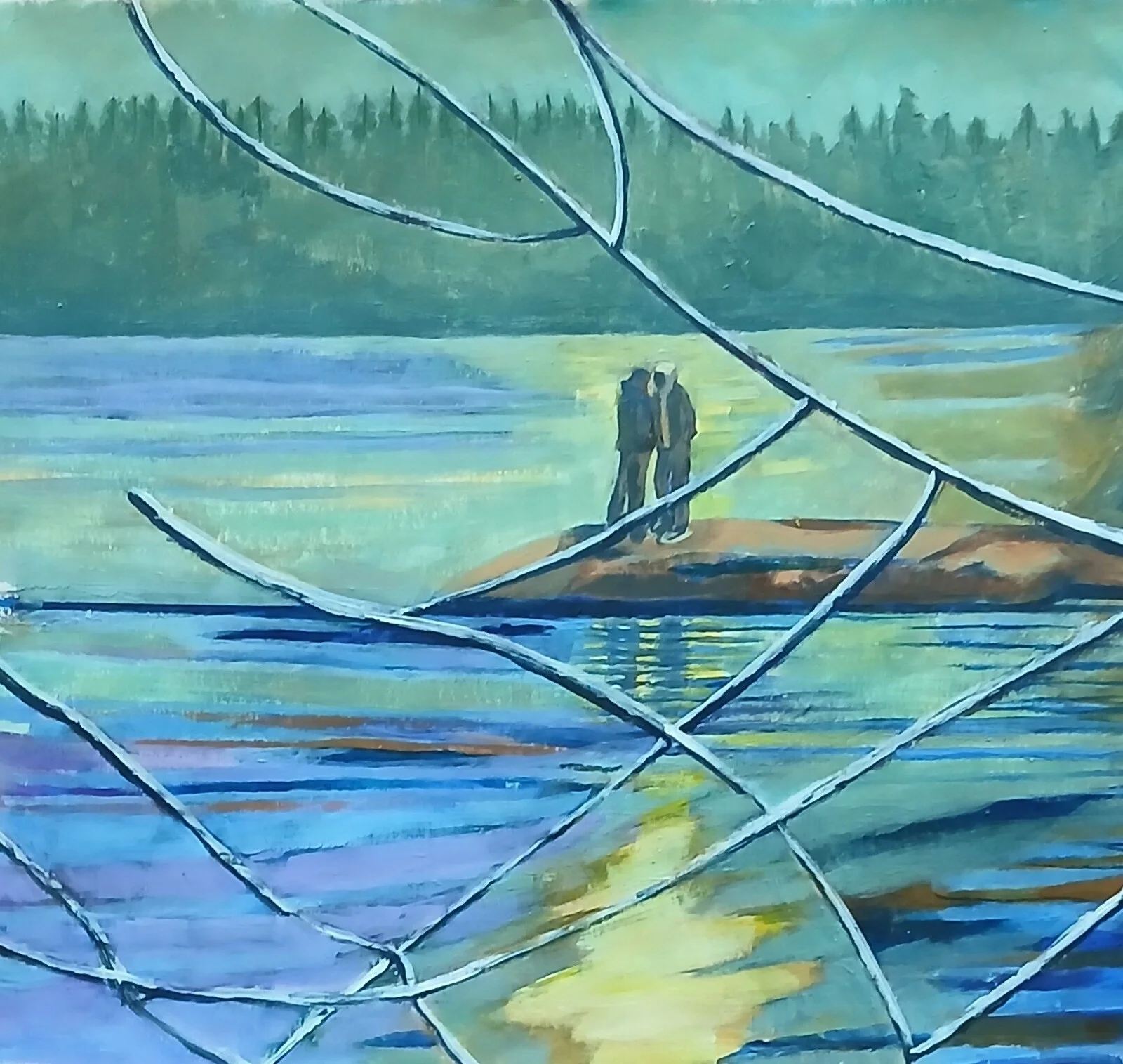 Akrylmålning Gråväder av Lena Sandberg