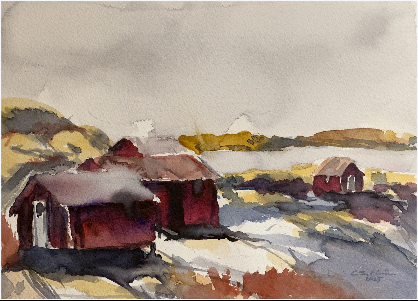 Akvarell Huvudskär av Göran Ekström