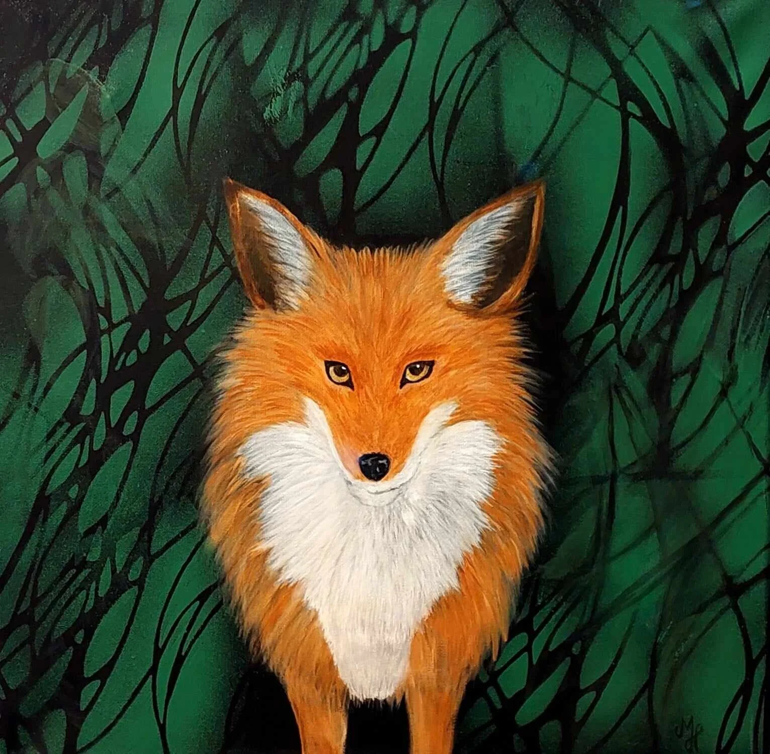 Akrylmålning Foxy av Mattes Monica Hermansson