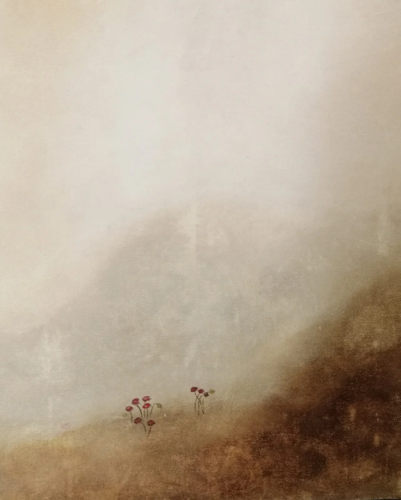 Akrylmålning Vallmobergen av AnnMarie Jacobsson