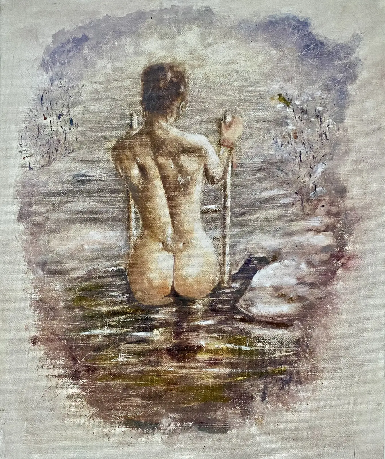 Oljemålning Den Nordiska Venus. Kvinna av Natalia Pettersson