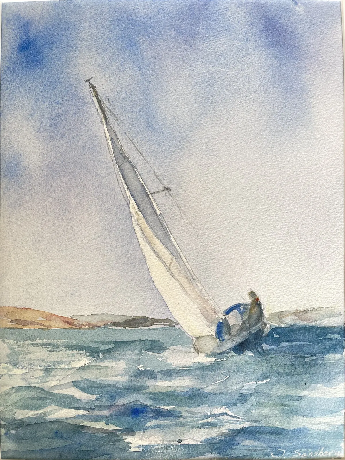 Akvarell Till havs av Ingrid Sandberg