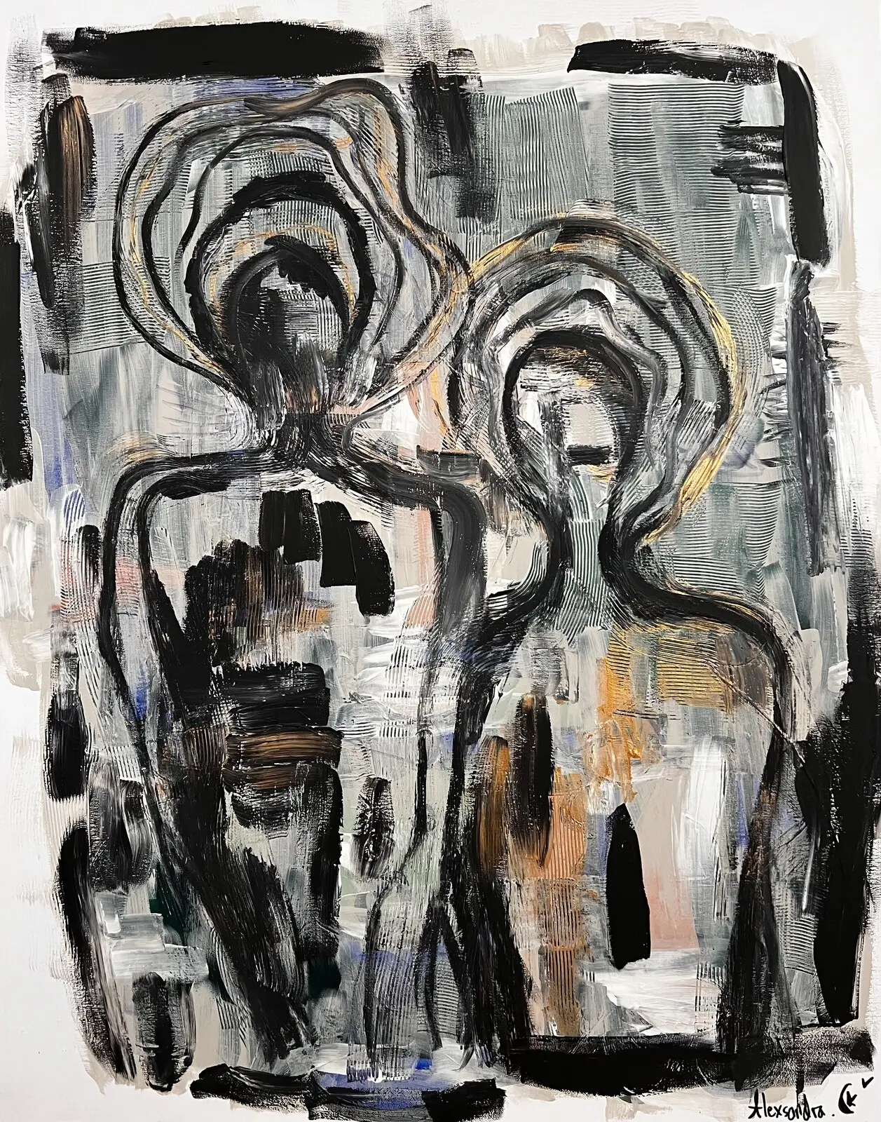 Akrylmålning Lost in a world without feelings av Alexsandra CK