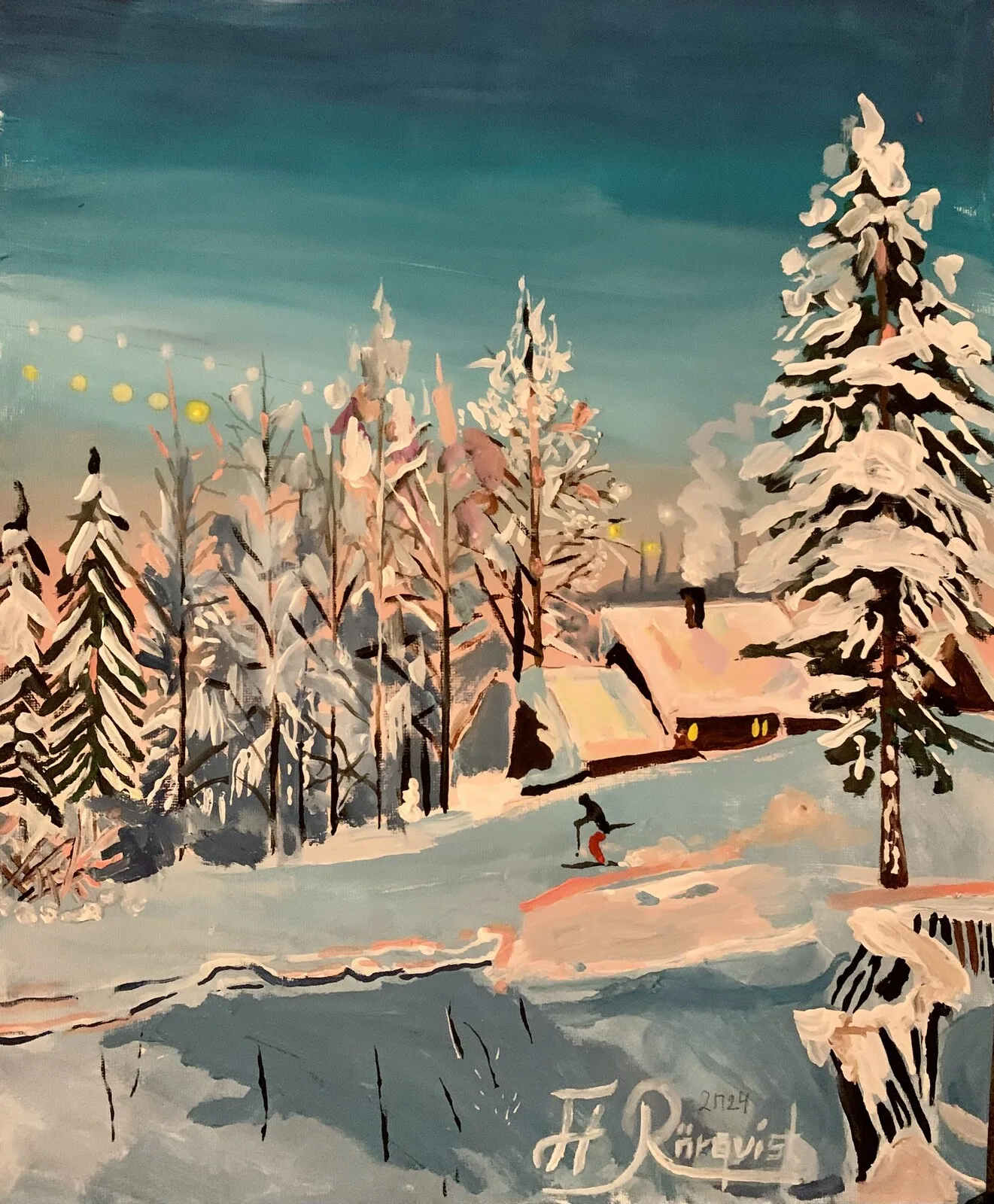 Akrylmålning Sälen, Dalarna - Andreas Douglas Rörqvist av Andreas Douglas Rörqvist