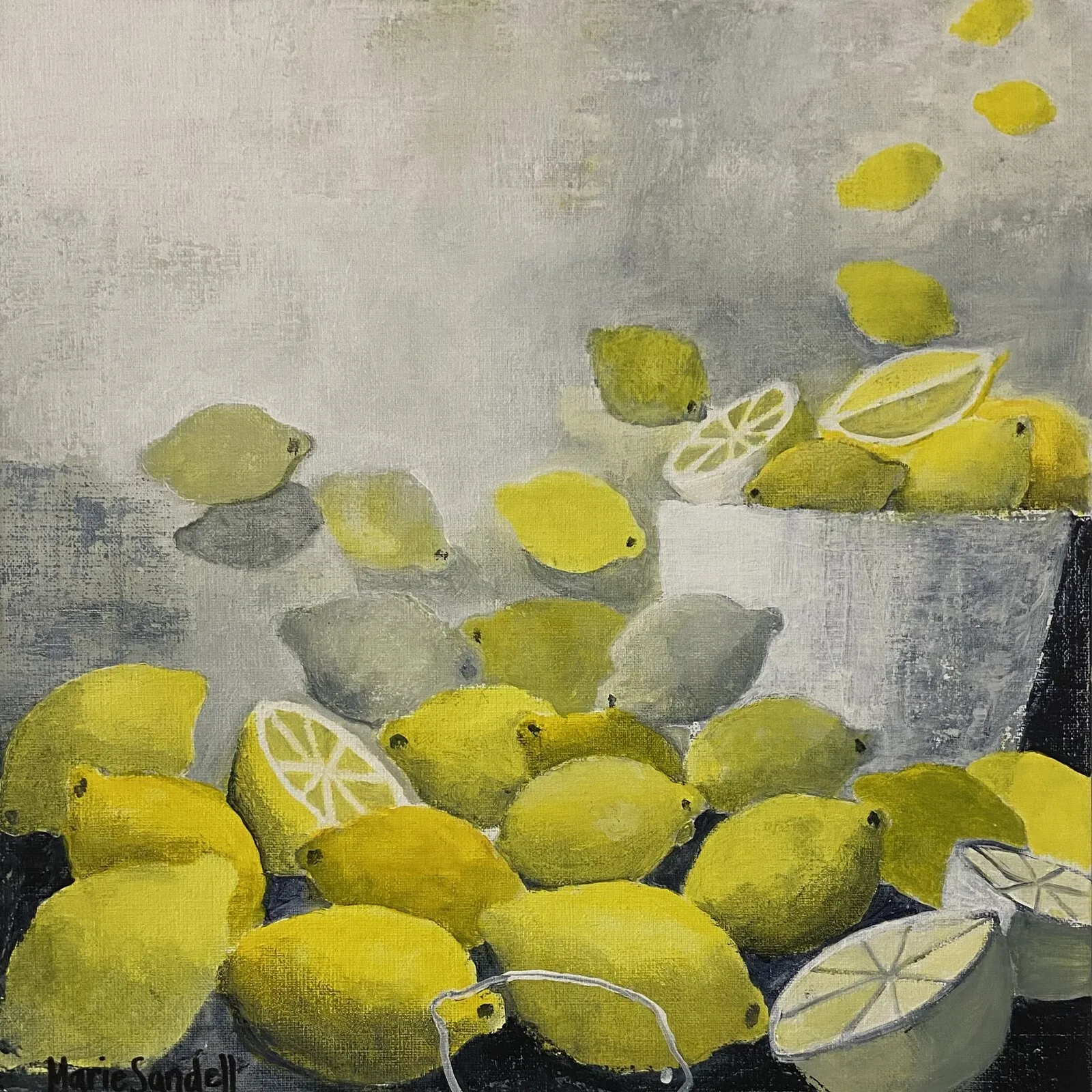 Akrylmålning Citrondoft av Marie Sandell