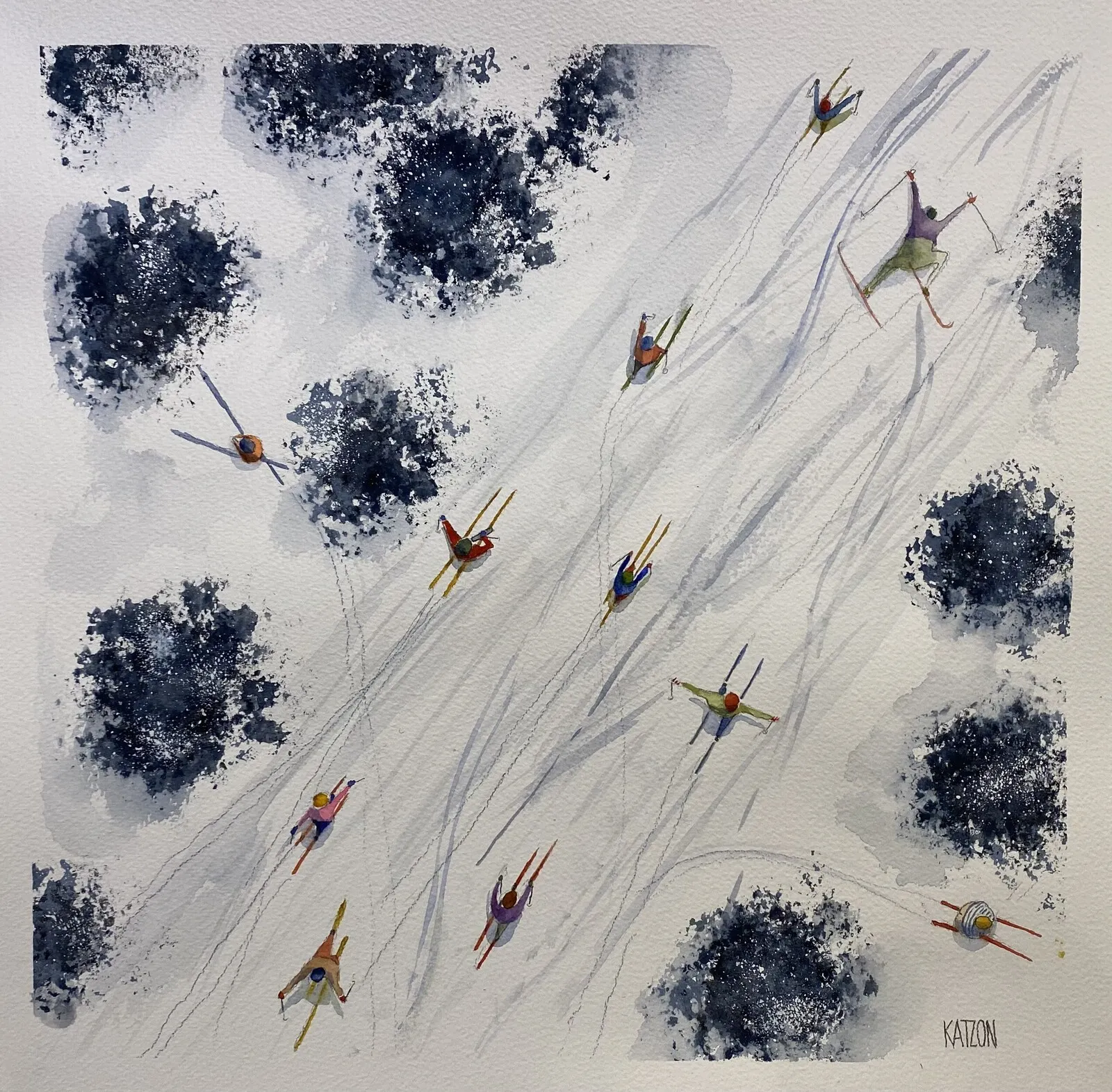 Akvarell Från ovan av Katarina Sakrisson