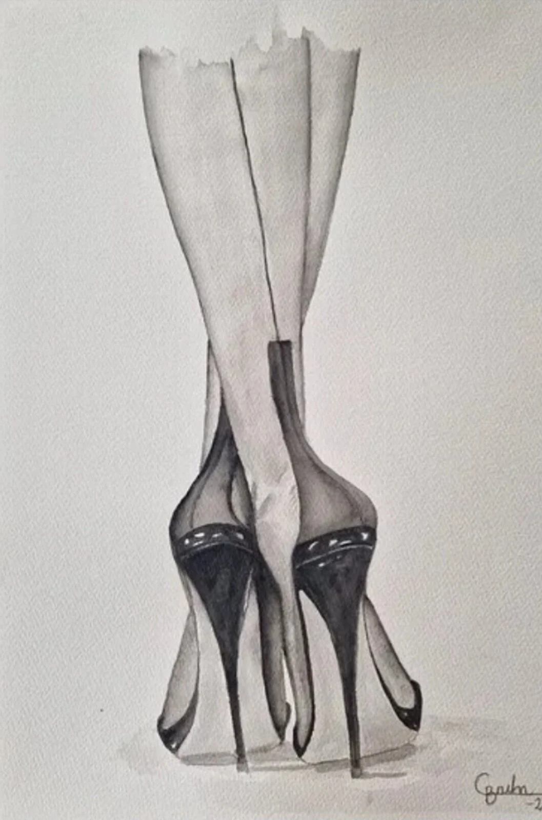 Akvarell Burlesque av Camilla Bruhn