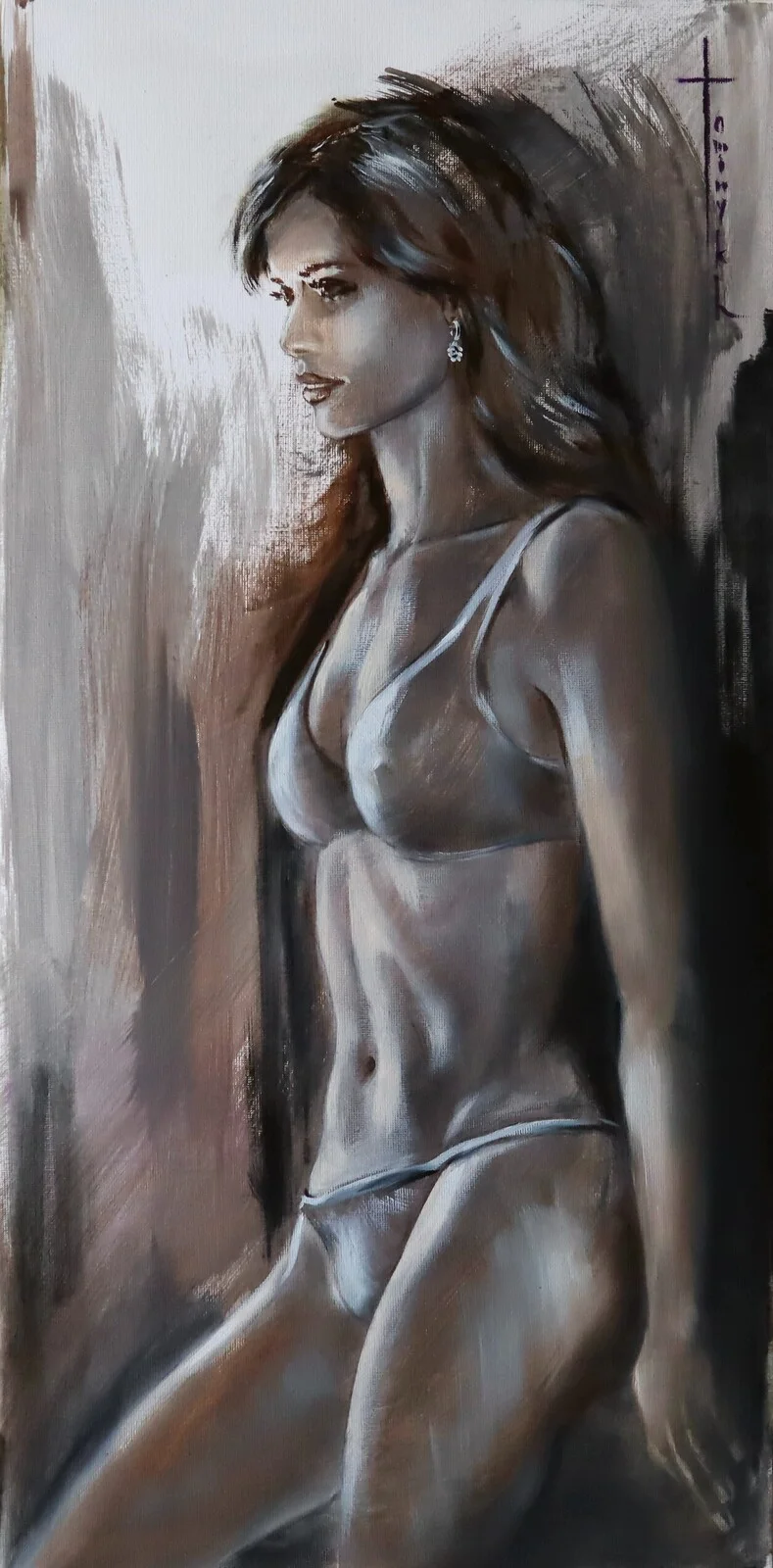 Oljemålning Alltid med någon, och alltid ensam av Igor Fominykh