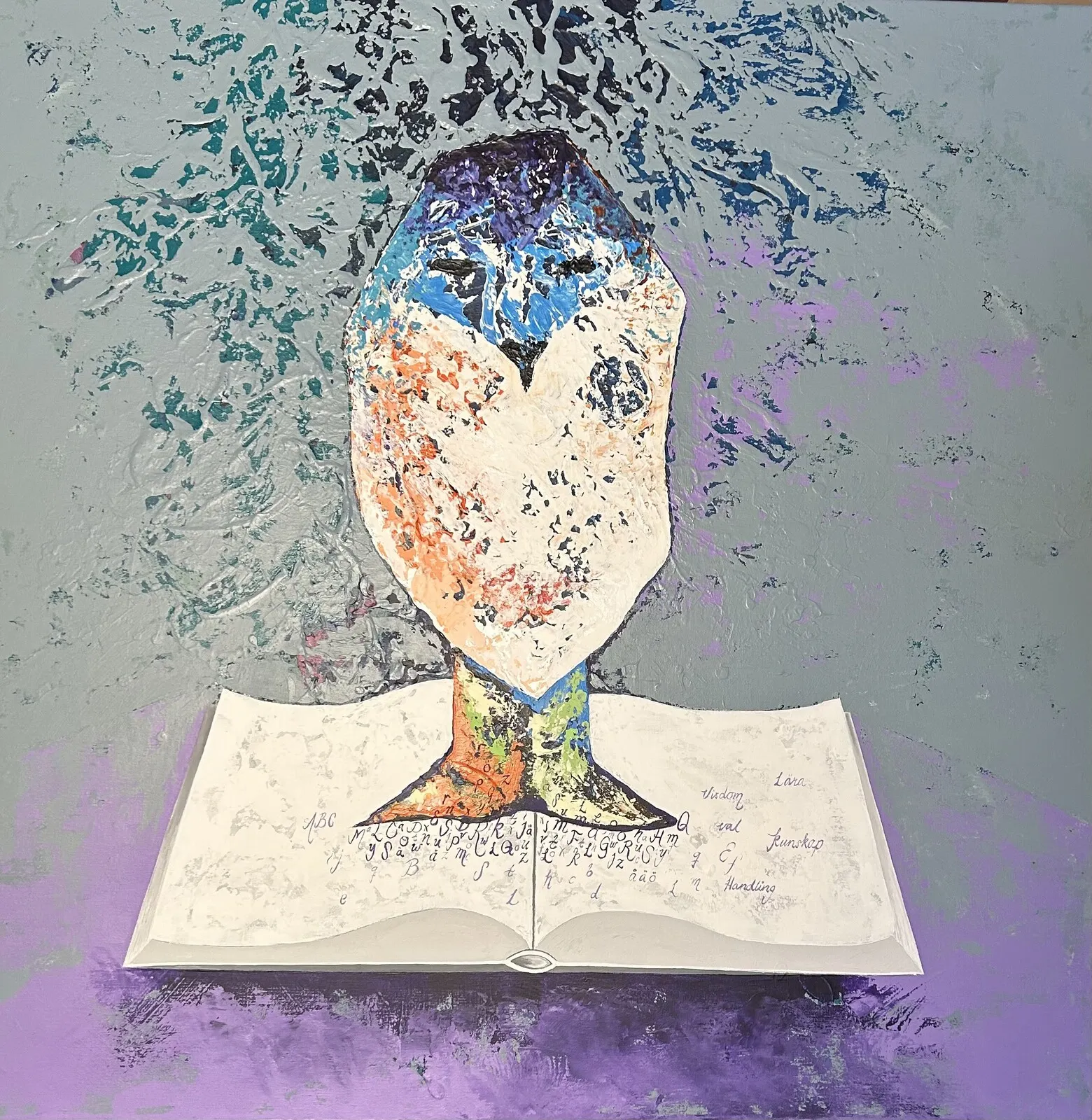 Akrylmålning Many shades of purple wisdom av Tinis Q