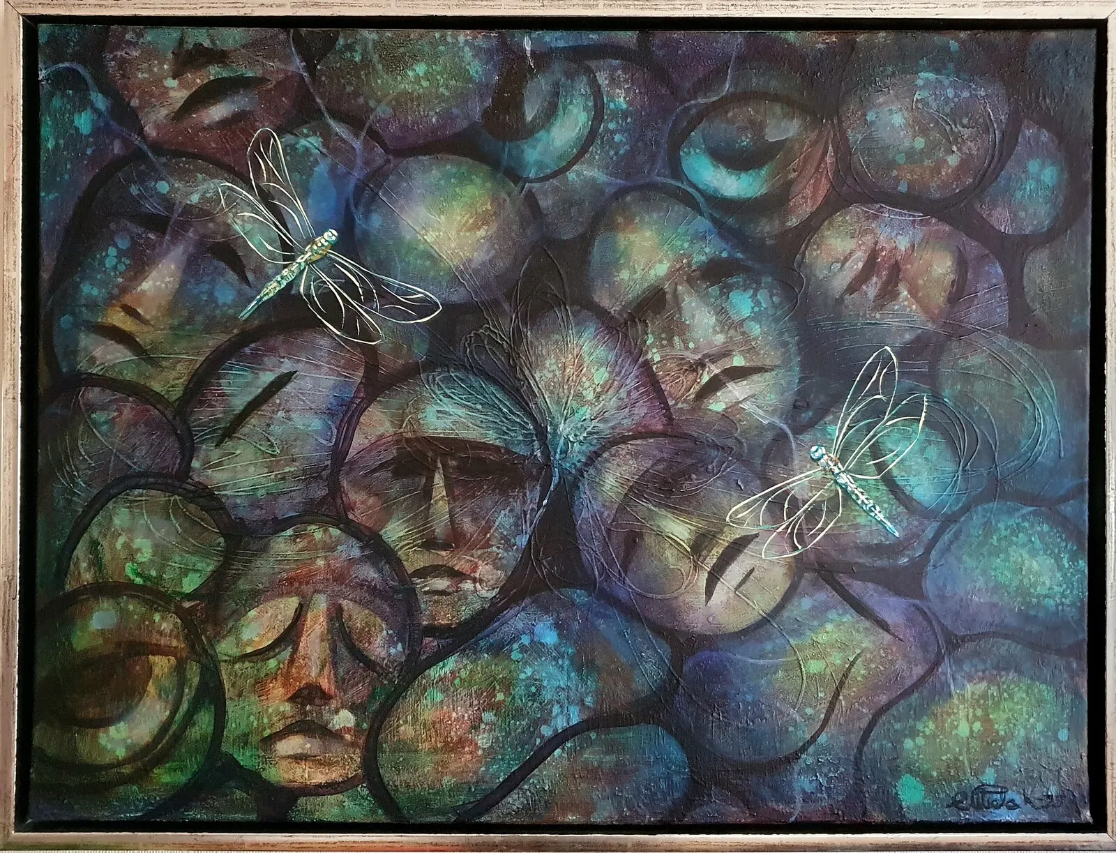 Akrylmålning Beneath the surface av Camilla Karlsson