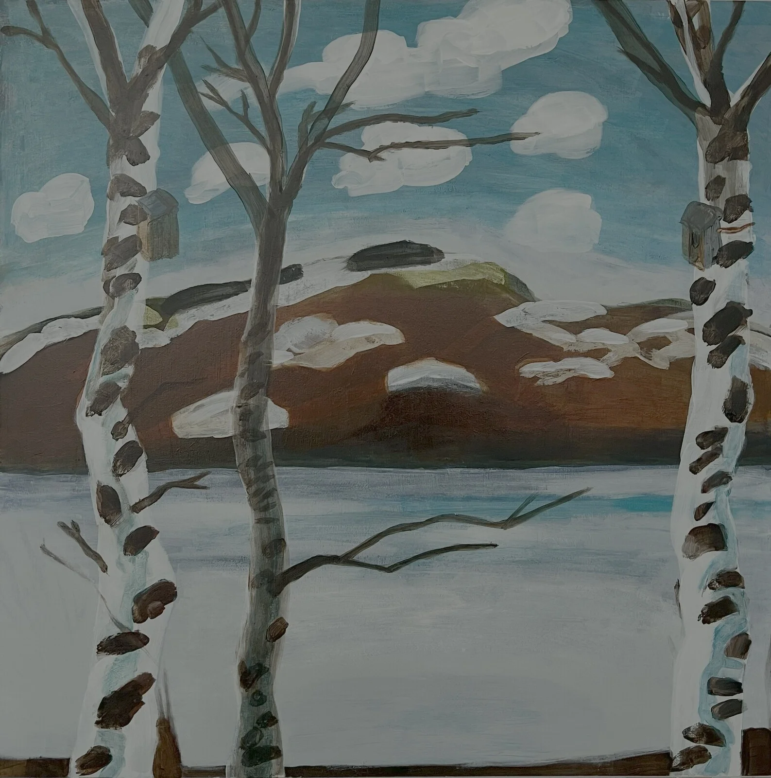 Akrylmålning Fjäll av Kristina Hulterström