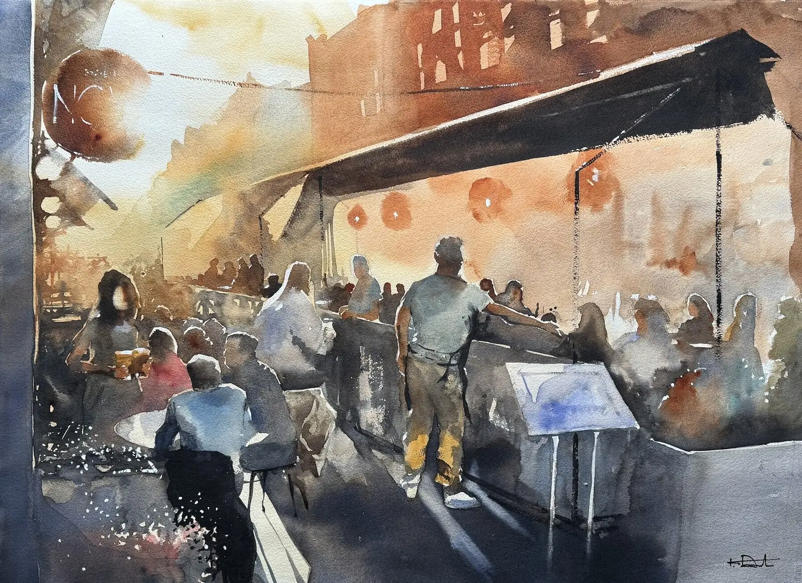 Akvarell Rörstrandsgatan, Stockholm av Fredrik Drotte